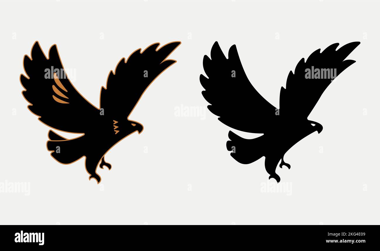 Ensemble d'icônes aigle simples isolées sur un fond blanc Illustration de Vecteur