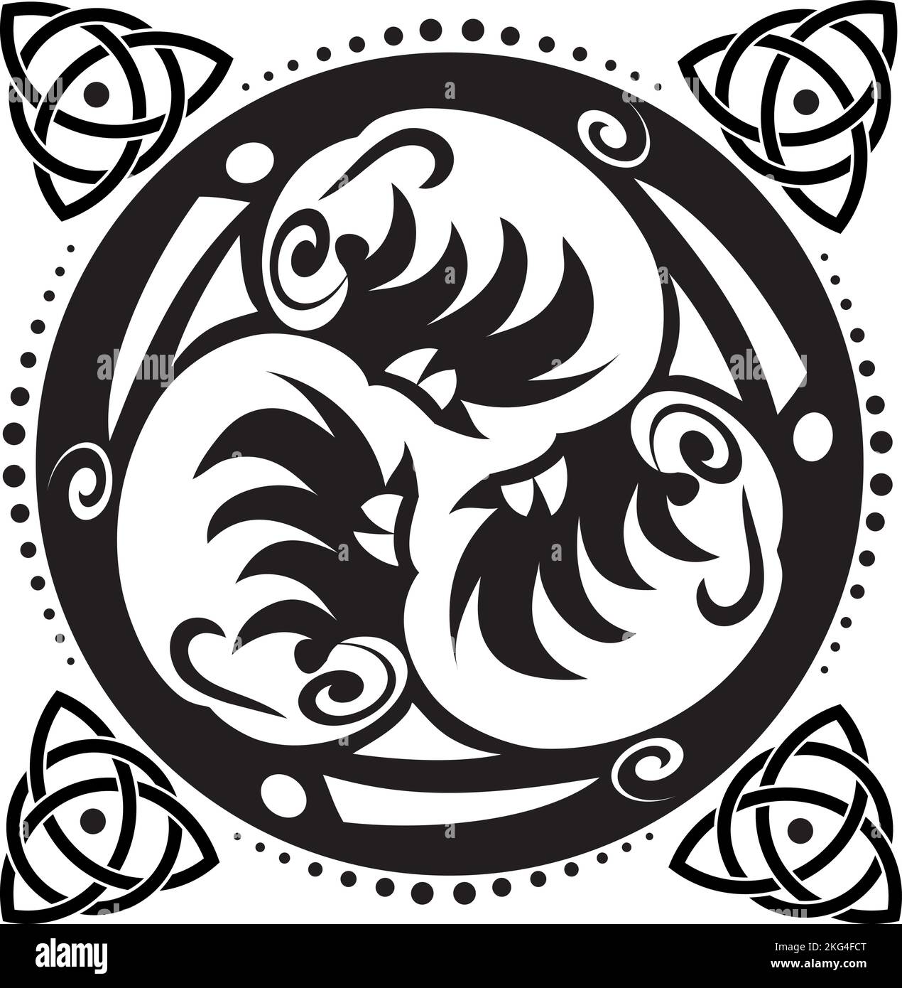 Cercle celtique de Knot et de Triskelion - symbole celtique - Trinité - géométrie sacrée - énergie Illustration de Vecteur