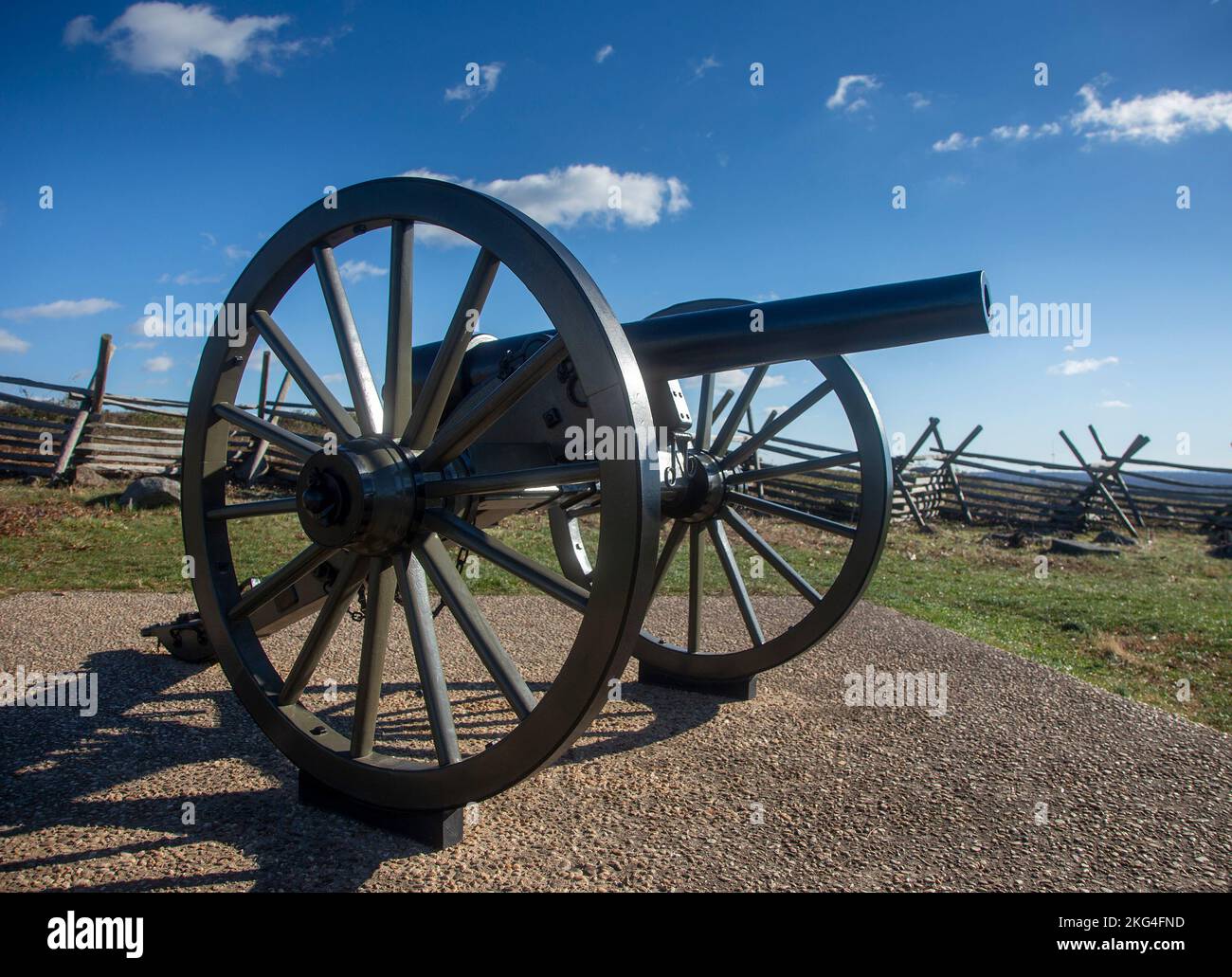 Cannon sur le champ de bataille de Gettysburg pendant la guerre de Sécession Banque D'Images