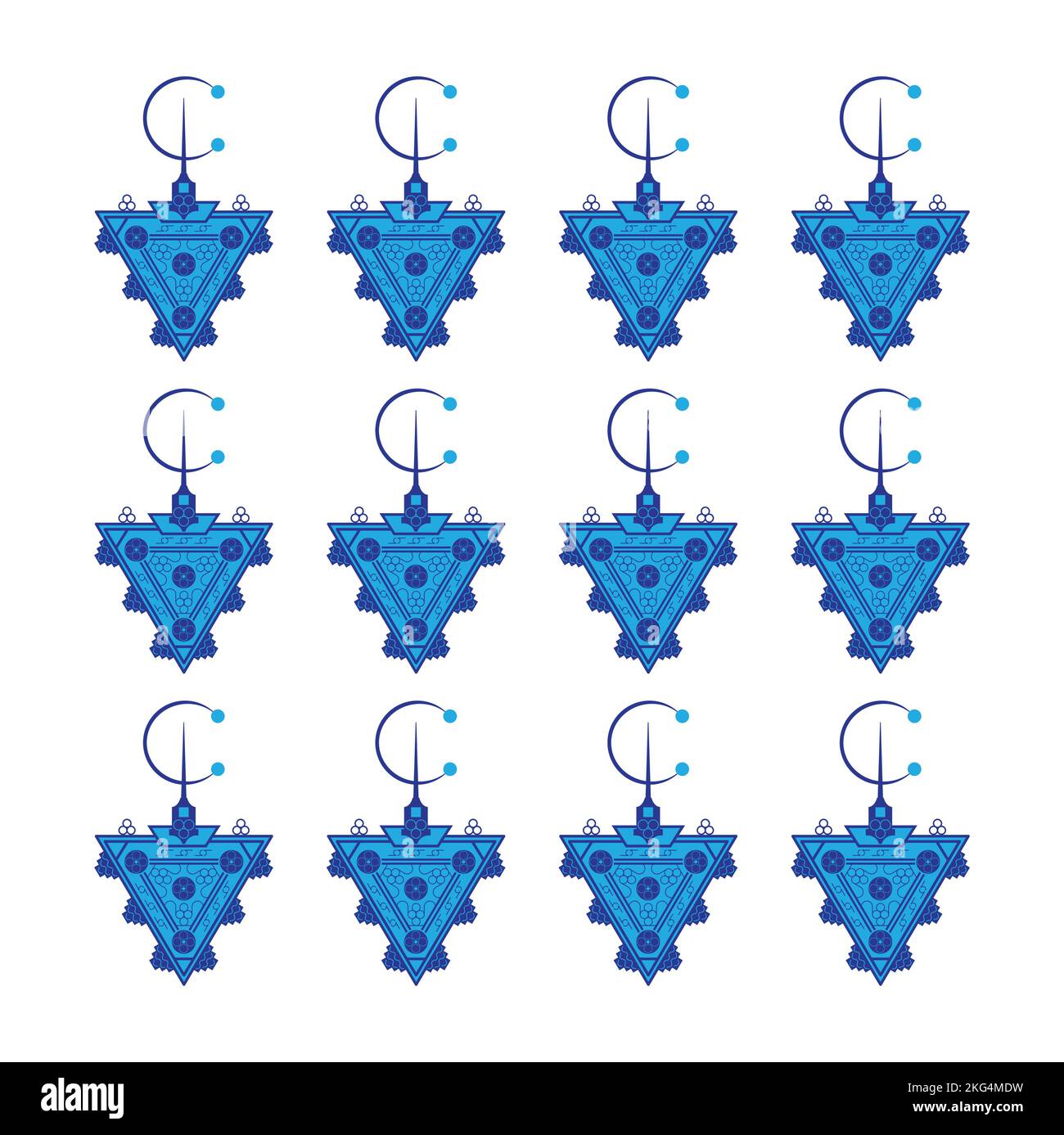 Ensemble de Tazerzit sur fond blanc. Le symbole de l'amazigh Jewelery. Illustration vectorielle. Illustration de Vecteur