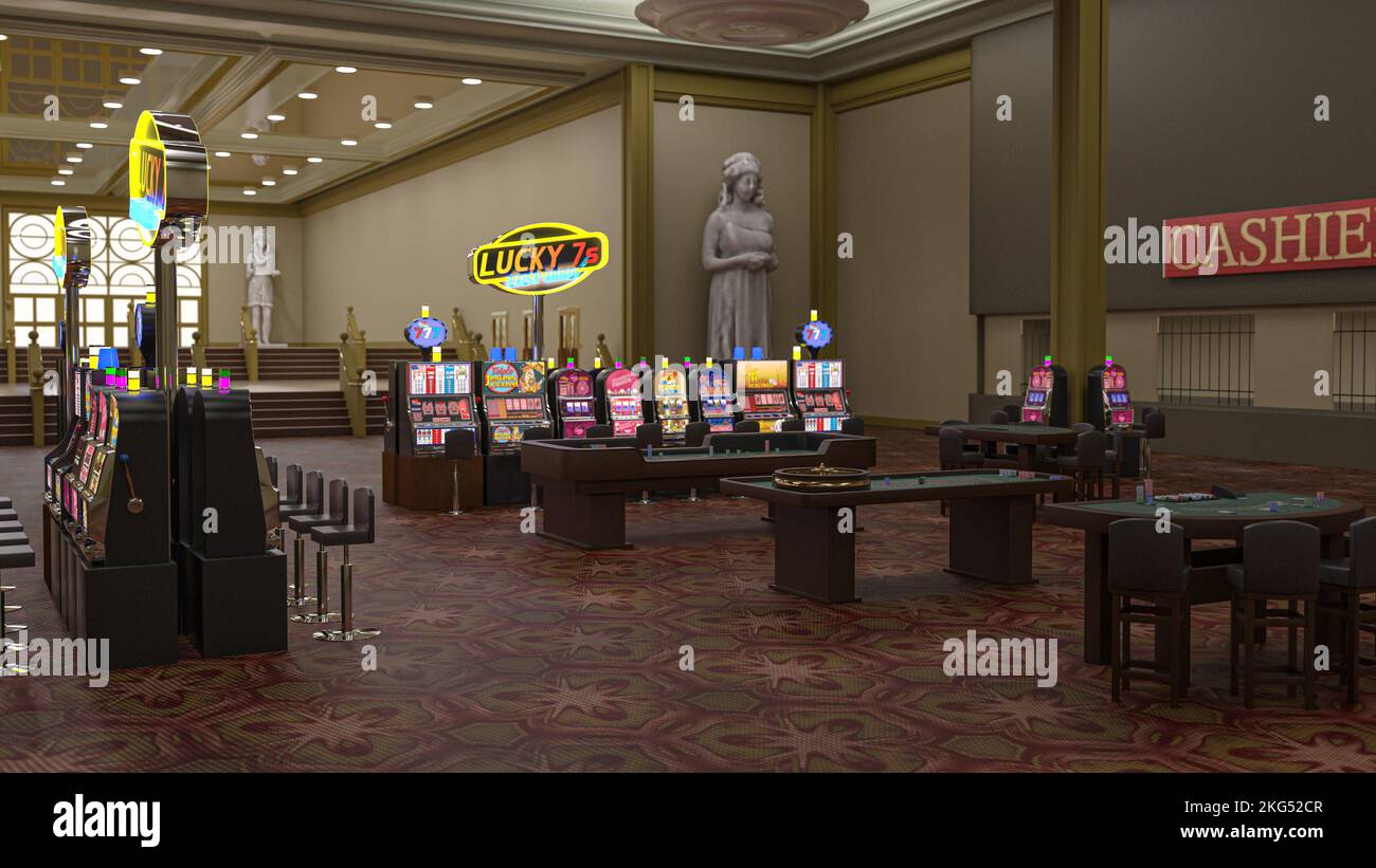 Casino vide illustré en 3D Banque D'Images