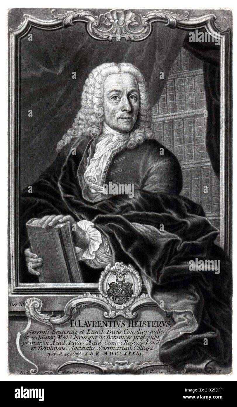 Lorenz Heister (1683 – 1758) anatomiste, chirurgien et botaniste allemand Banque D'Images