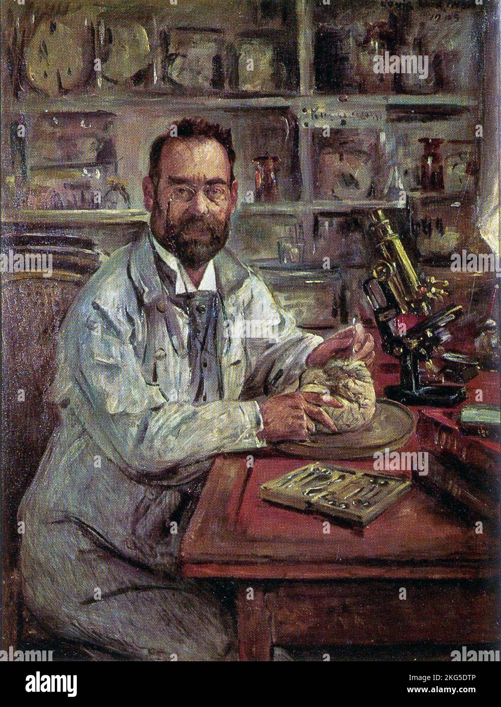 Ludwig Edinger. Portrait de Ludwig Edinger par Lovis Corinthe (1909) Lovis Corinthe, Ludwig Edinger (1855 – 1918) anatomiste et neurologue allemand Banque D'Images