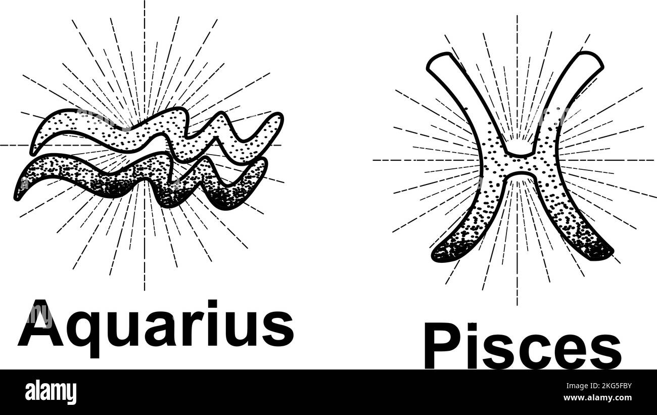 symboles du zodiaque pointillisme tatouage ensemble collection lignes de paquet illustration en format vectoriel Illustration de Vecteur