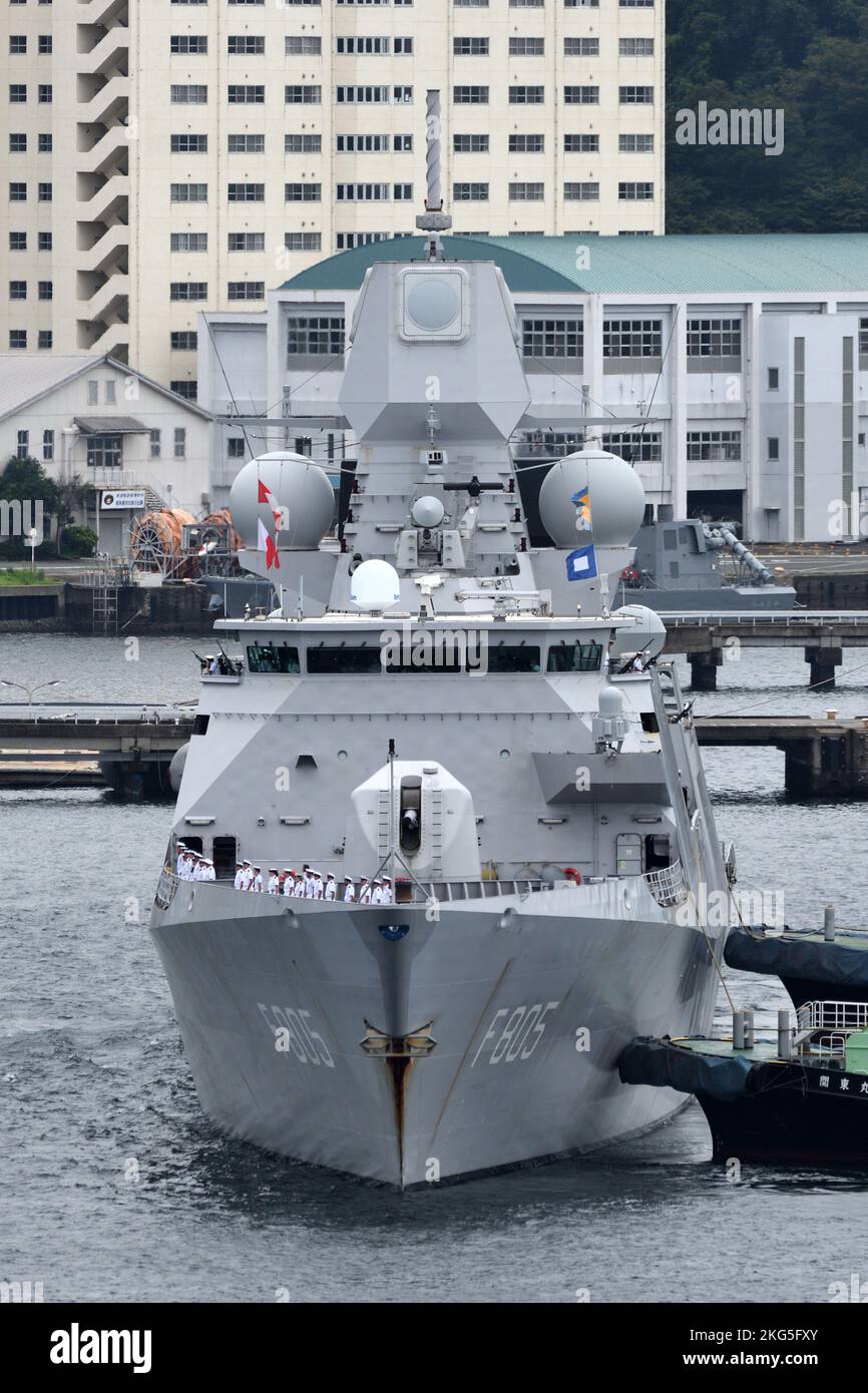 Préfecture de Kanagawa, Japon - 05 septembre 2021 : Marine royale des pays-Bas HNLMS Evertsen (F805), frégate de Zeven Provincien. Banque D'Images