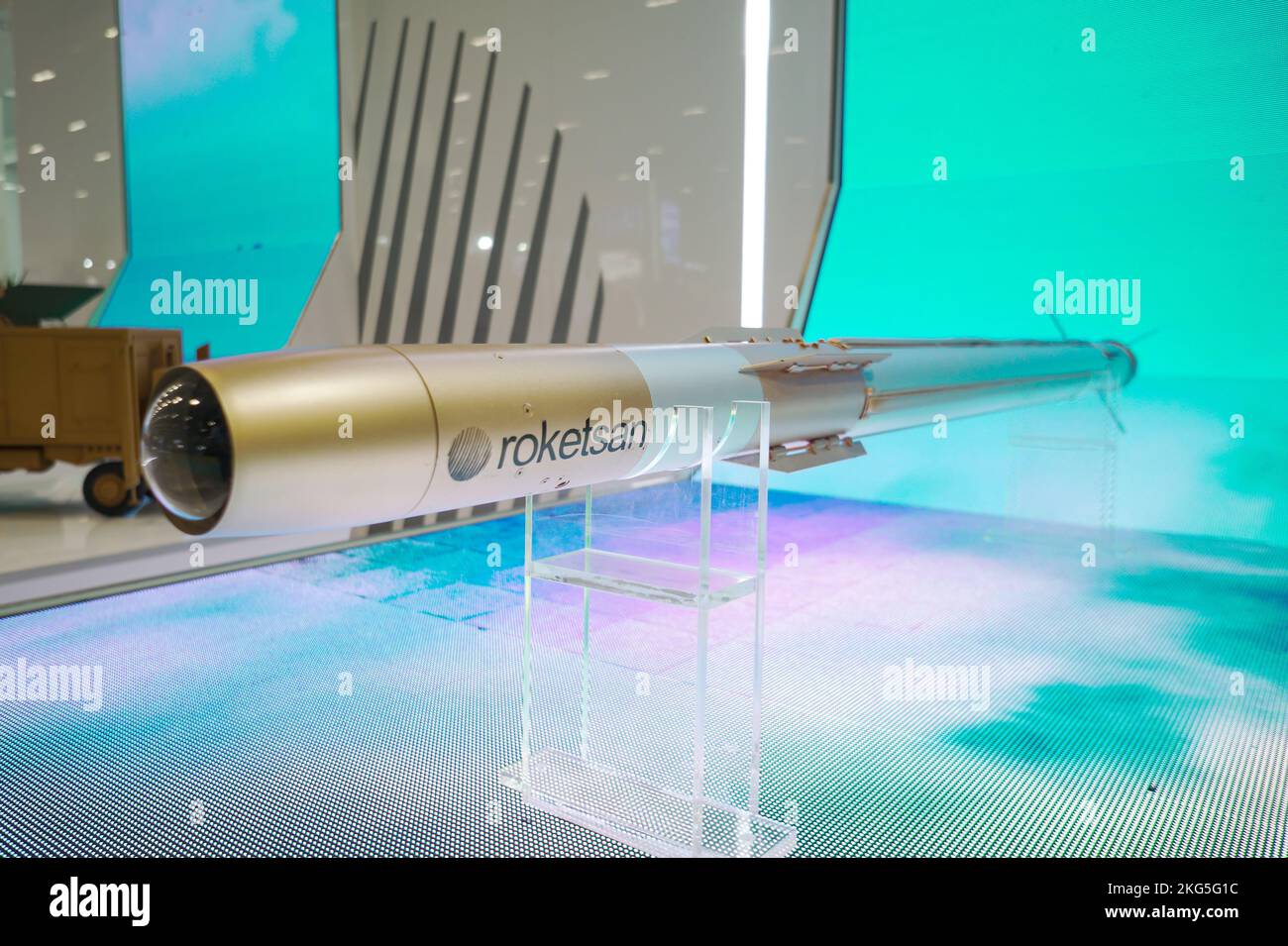 LE système DE missiles de défense aérienne SUNGUR a été mis au point pour la défense aérienne à courte distance des troupes et des installations fixes en mouvement Saha Expo 2022 Banque D'Images