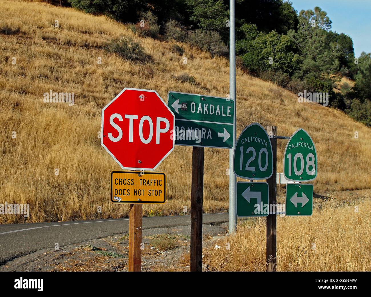 Panneaux de signalisation, arrêt, circulation transversale ne s'arrête
