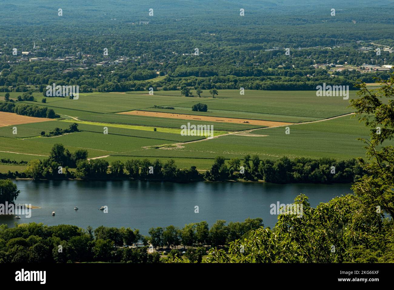 La vue depuis le sommet du mont Holoke à Hadley, Massachusetts Banque D'Images