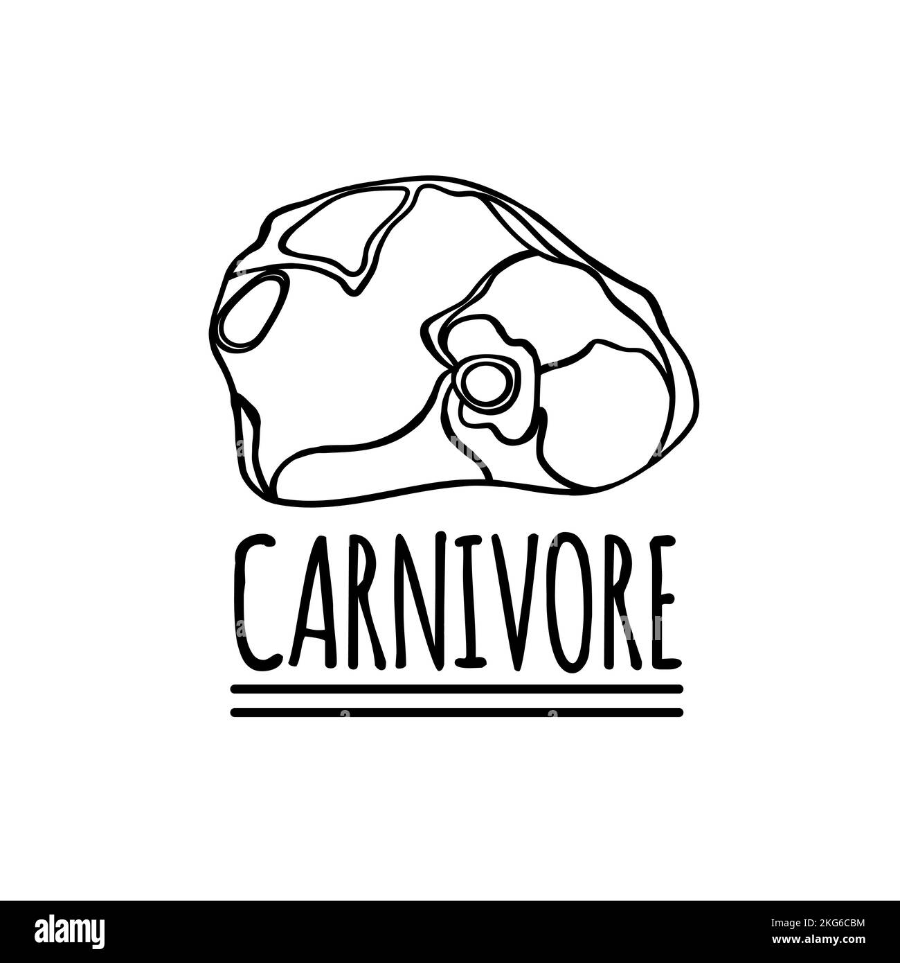 Une bonne alimentation saine LOGO CARNIVORE Alimentation Nourriture Illustration vecteur biologique ensemble Médecine Illustration de Vecteur