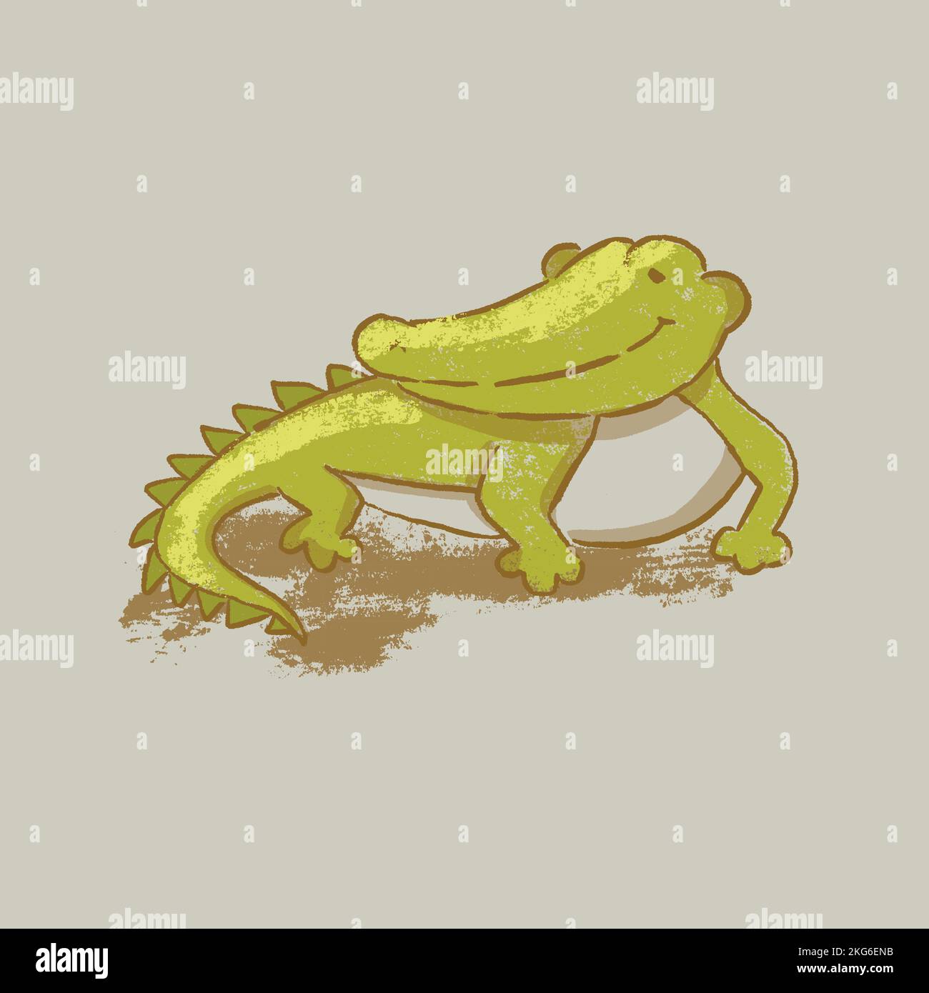 DESSIN D'UN CROCODILE adorable Reptile Zoo Circus Animal dessin d'un vecteur carte d'illustration à imprimer Illustration de Vecteur