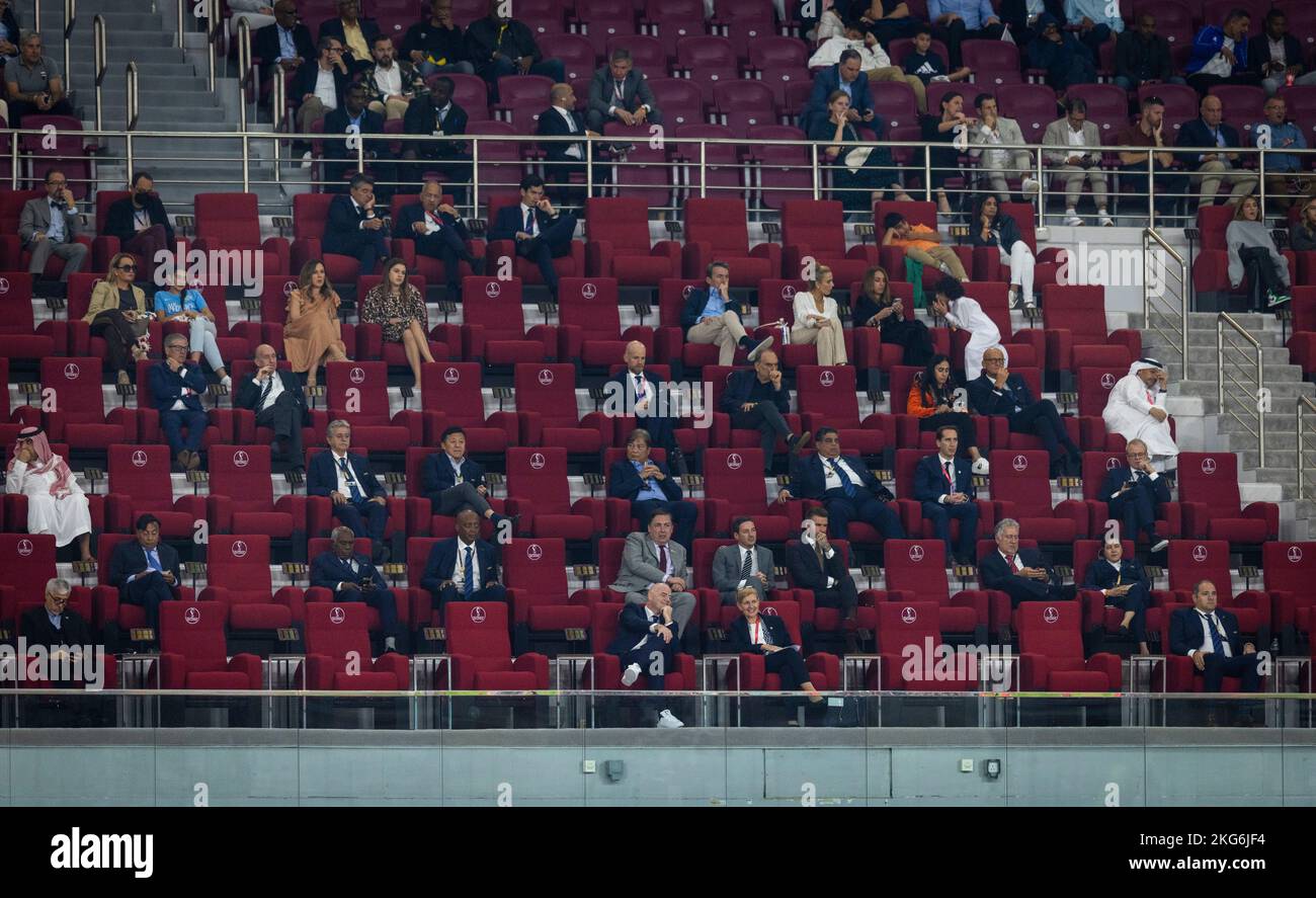 Doha, Qatar. 21st novembre 2022. u. Le président de la FIFA Giovanni Infantino (L) David Beckham, PeterPeters, Angleterre - coupe du monde Iran 2022 au Qatar 21.11.202 Banque D'Images