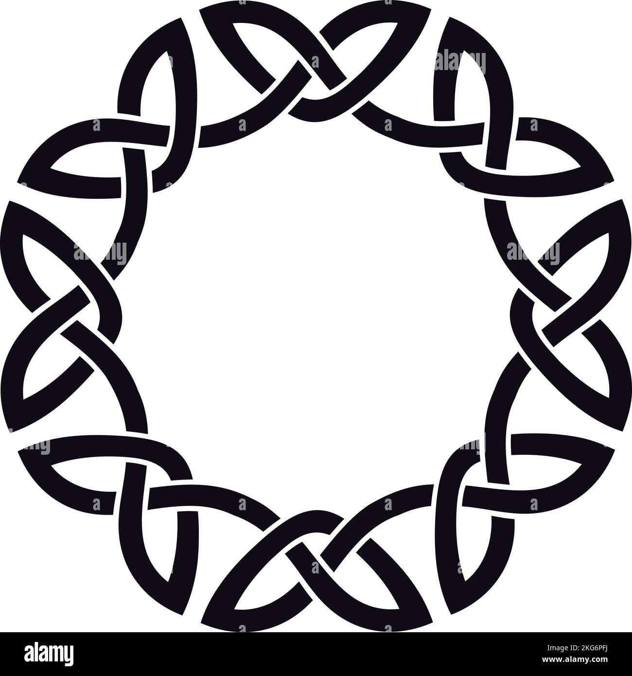 Bordure circulaire en noeuds celtiques pour utilisation dans les dessins de St. Patrick. Illustration de Vecteur
