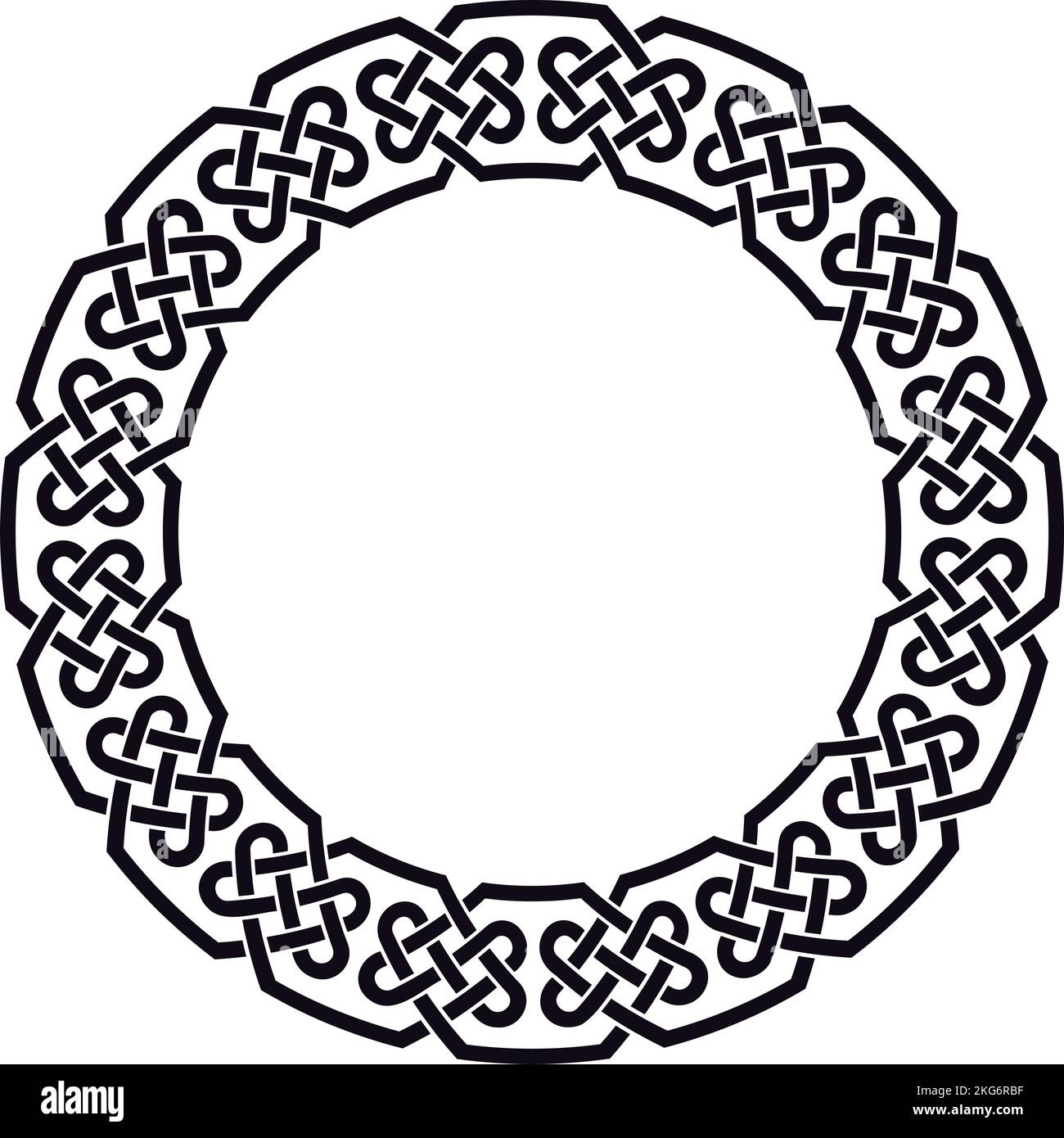 Bordure circulaire en noeuds celtiques pour utilisation dans les dessins de St. Patrick. Illustration de Vecteur