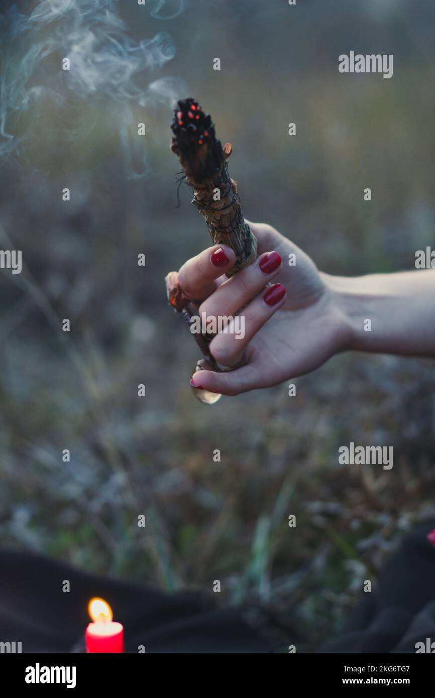 Gros plan sur le concept de bâton maculage Banque D'Images