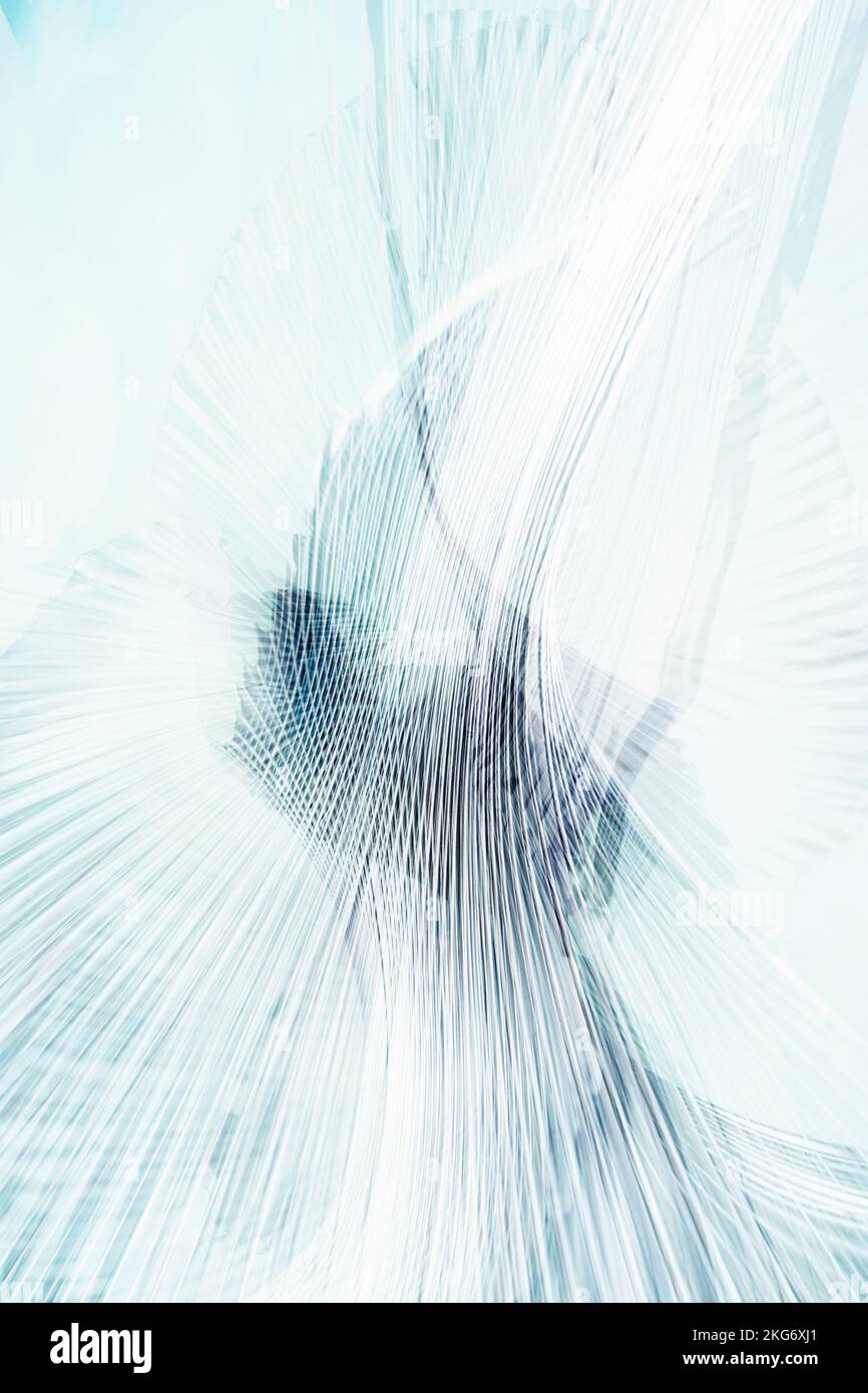 poster d'art abstrait fond lumière courbe lignes 3d rendu Banque D'Images