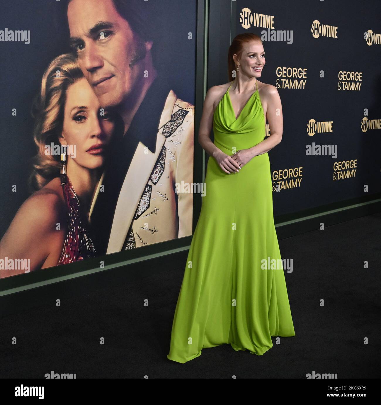 Los Angeles, États-Unis. 21st novembre 2022. Jessica Chastain, membre du casting, participe à la première de la série télévisée biographique « George & Tammy » de Showtime aux Goya Studios de Los Angeles, lundi, 21 novembre 2022. Scénario : la série limitée raconte le couple de puissance de la musique country, Tammy Wynette et George Jones, dont la relation compliquée (mais durable) a inspiré certains de la musique la plus emblématique de tous les temps. Photo de Jim Ruymen/UPI crédit: UPI/Alay Live News Banque D'Images