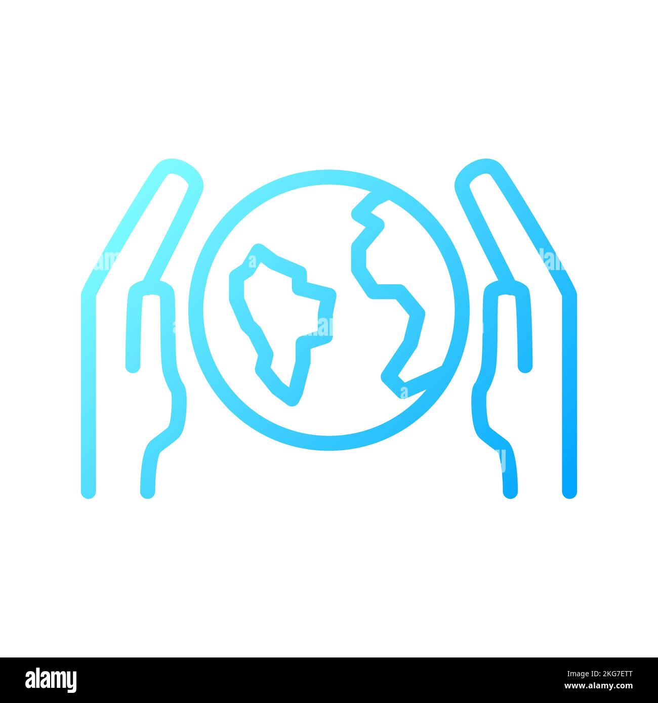 Icône Save Earth pixel Perfect gradient Linear Vector Illustration de Vecteur