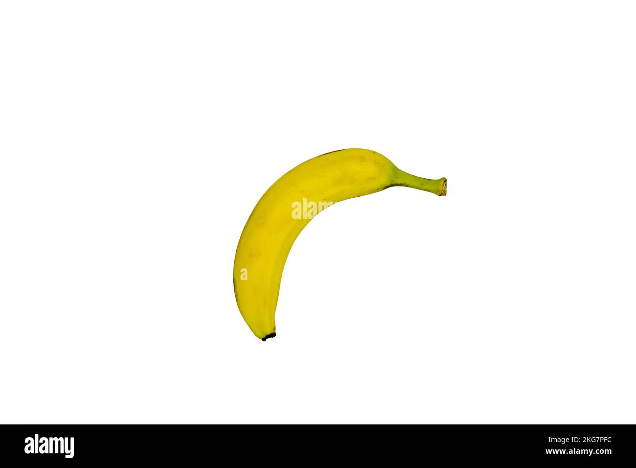 prise d'une banane sur fond blanc Banque D'Images