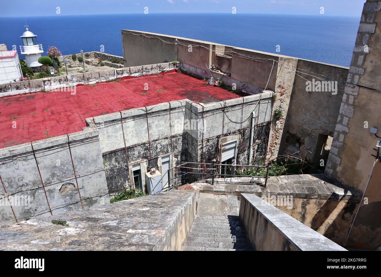 Scilla - Scorcio dalla scalinata della terrazza superiore di Castello Ruffo Banque D'Images