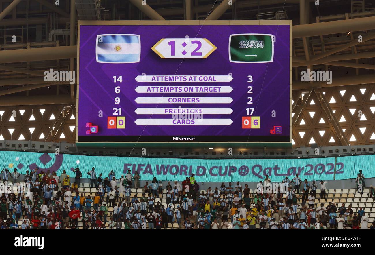 Doha, Qatar. 22nd novembre 2022. Le tableau de bord final lors du match