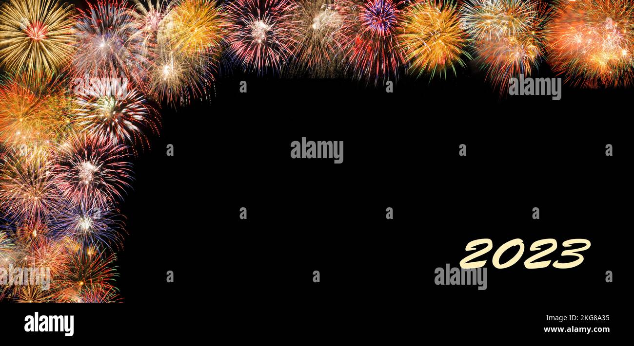 Carte de vœux et meilleurs voeux pour Silester et nouvel an 2023 Banque D'Images