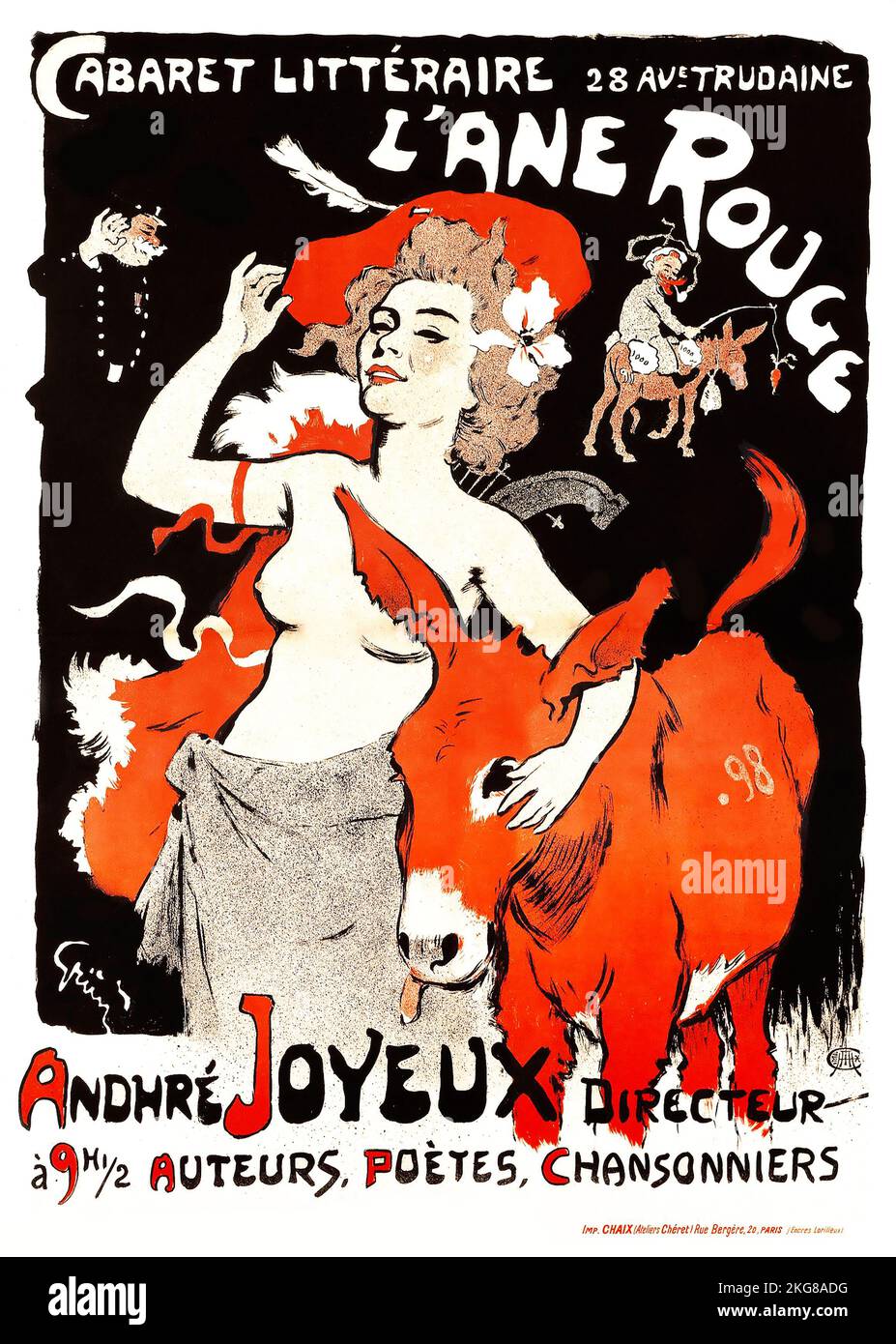 L’ane Rouge (1898) Jules-Alexandre Grün (français, 1868-1934) - amélioration numérique Banque D'Images