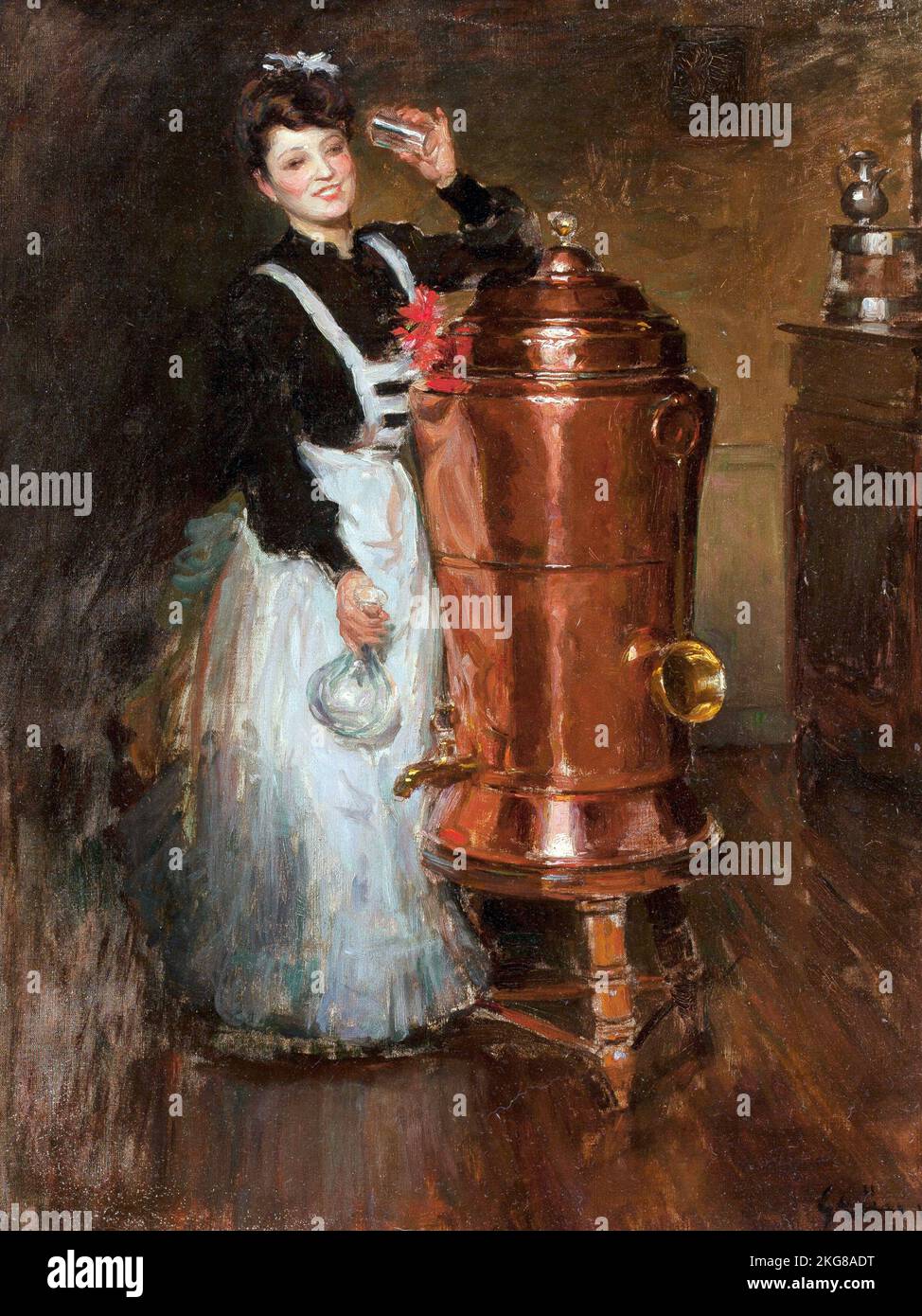 La Buveuse - Jules-Alexandre Grün (français, 1868-1934) Banque D'Images