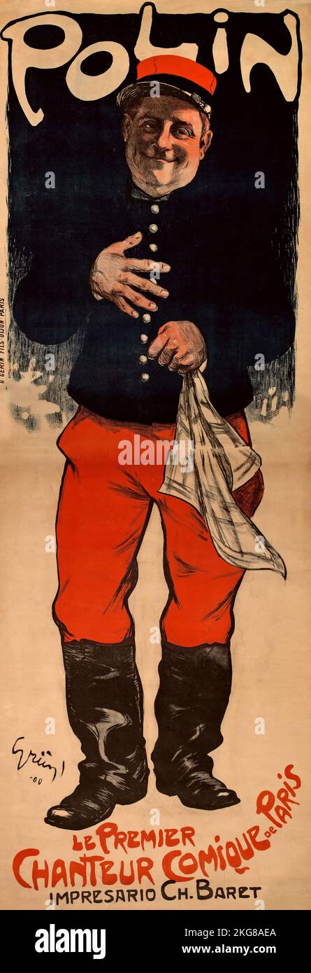 Polin, affiche Paris 1900 - Jules-Alexandre Grün (français, 1868-1934) Banque D'Images