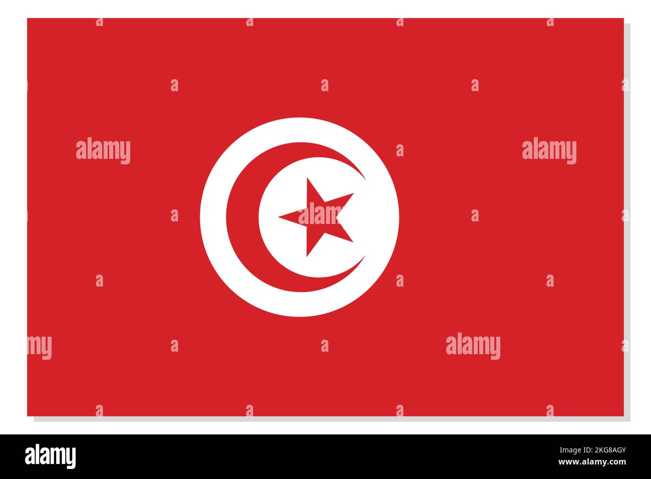 Drapeau de la Tunisie. Symbole national de la République de Tunis en couleurs officielles. Icône de modèle. Arrière-plan vectoriel abstrait Illustration de Vecteur