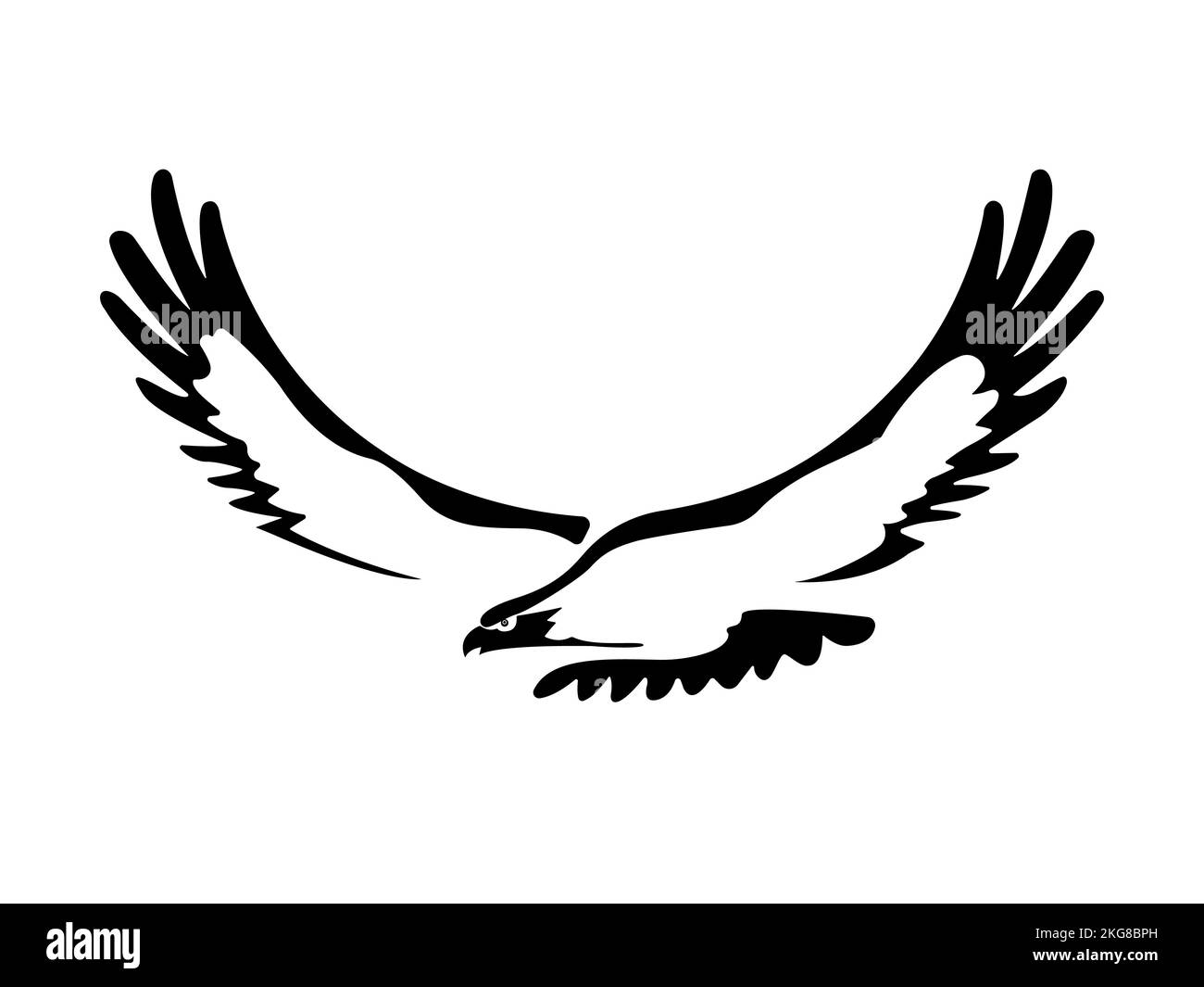 Illustration vectorielle simple d'un aigle volant Illustration de Vecteur