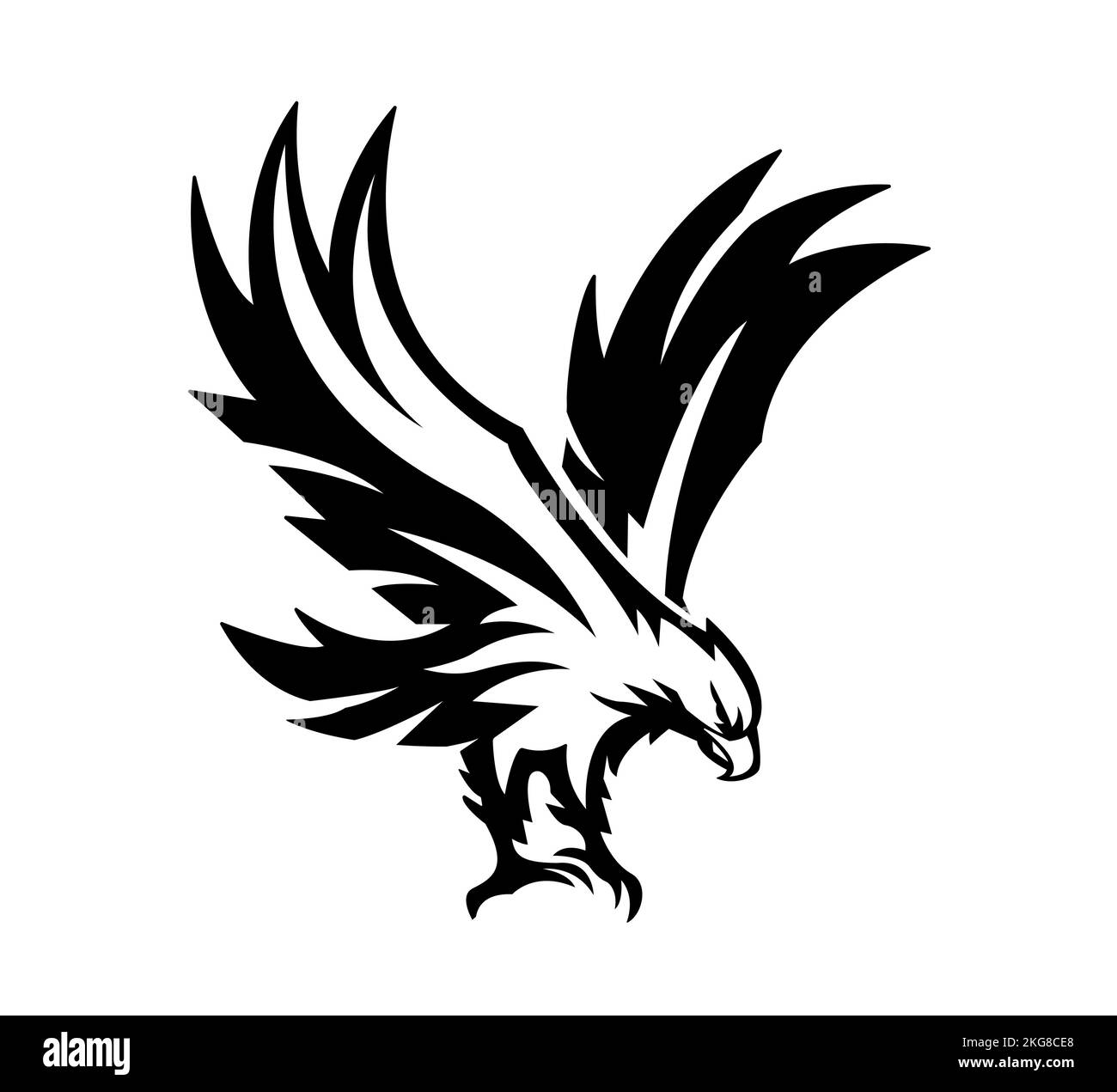 Illustration vectorielle simple d'un aigle à tête blanche Illustration de Vecteur