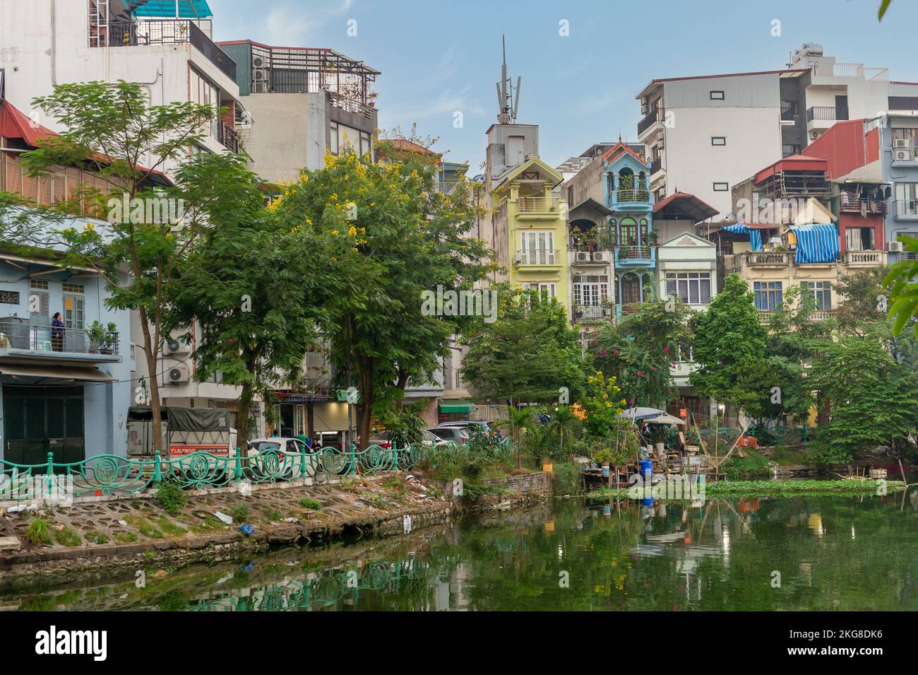 Vie de rue dans le district Đình Yên Phụ, lac Hồ Tây, Hanoï, Vietnam Banque D'Images
