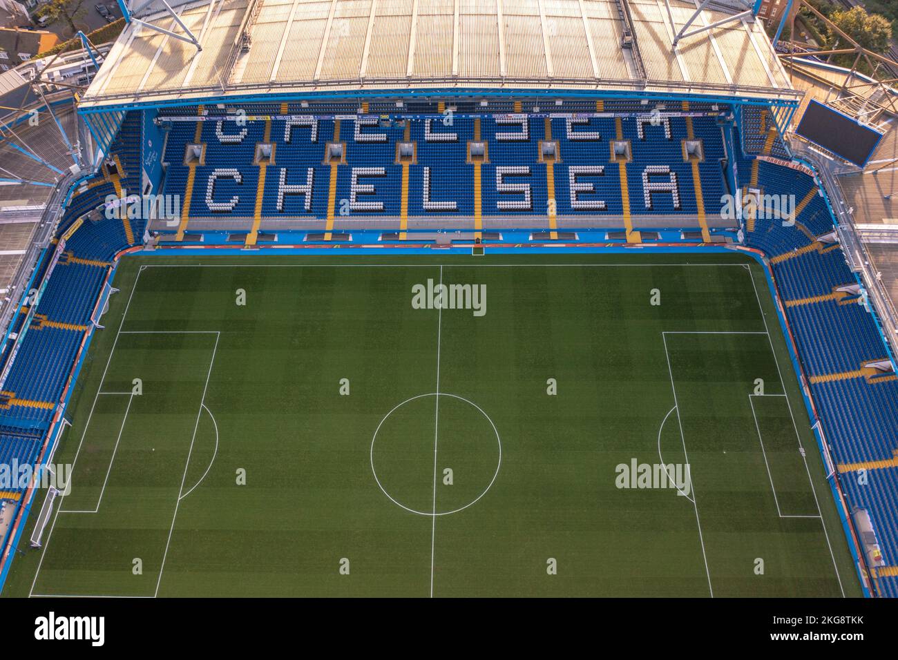 Stade Stamford Bridge le stade du Chelsea football Club une vue aérienne du domicile de l'équipe de football de Londres dans le centre de Londres Banque D'Images