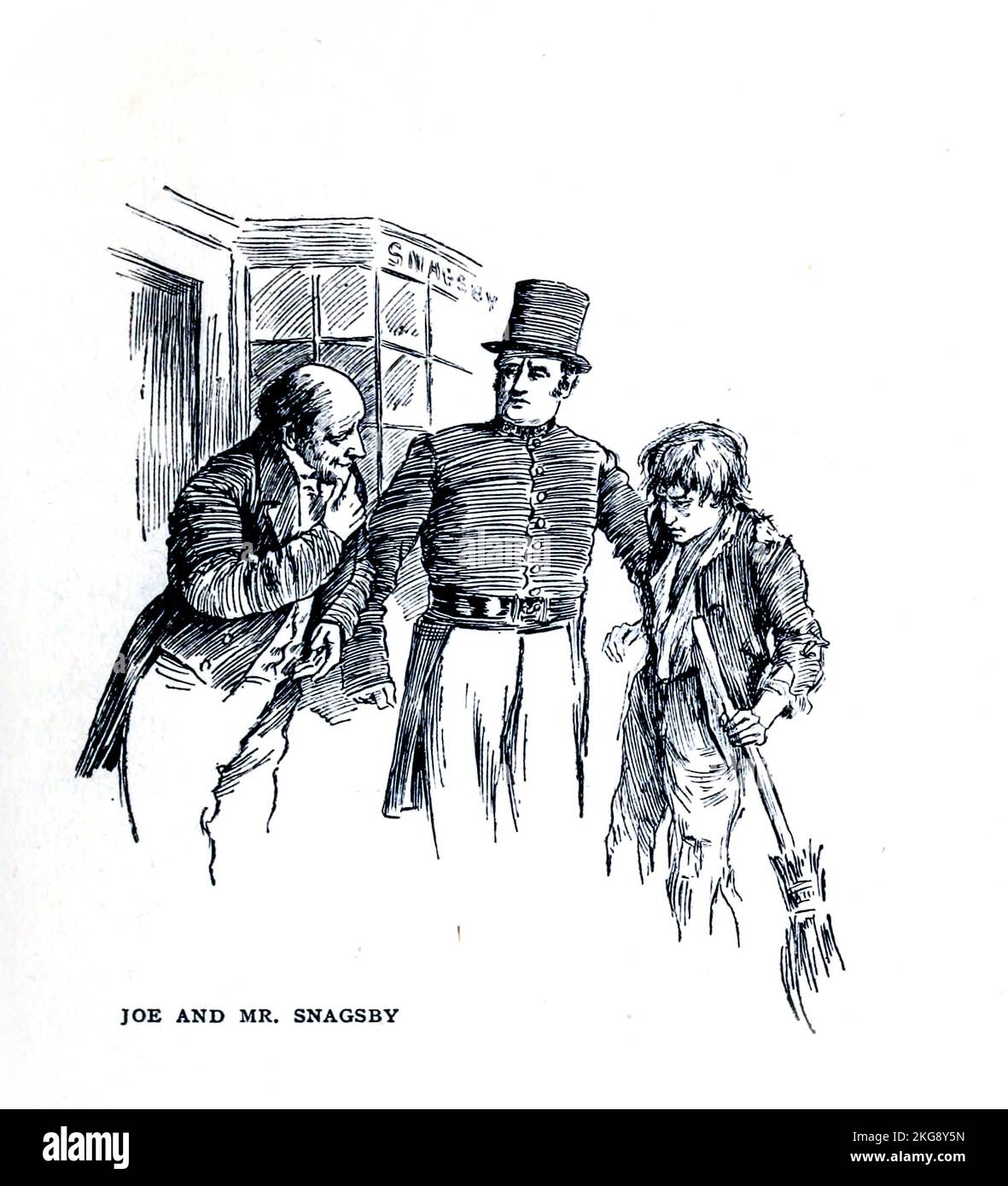 JOE ET M. SNAGSBY of Lun House 1853 du livre les enfants de rêve de Dickens de Mary Angela Dickens (petite-fille de Charles Dickens) et illustré par Harold Copping publié en 1900 par Raphael Tuck and Sons London Banque D'Images