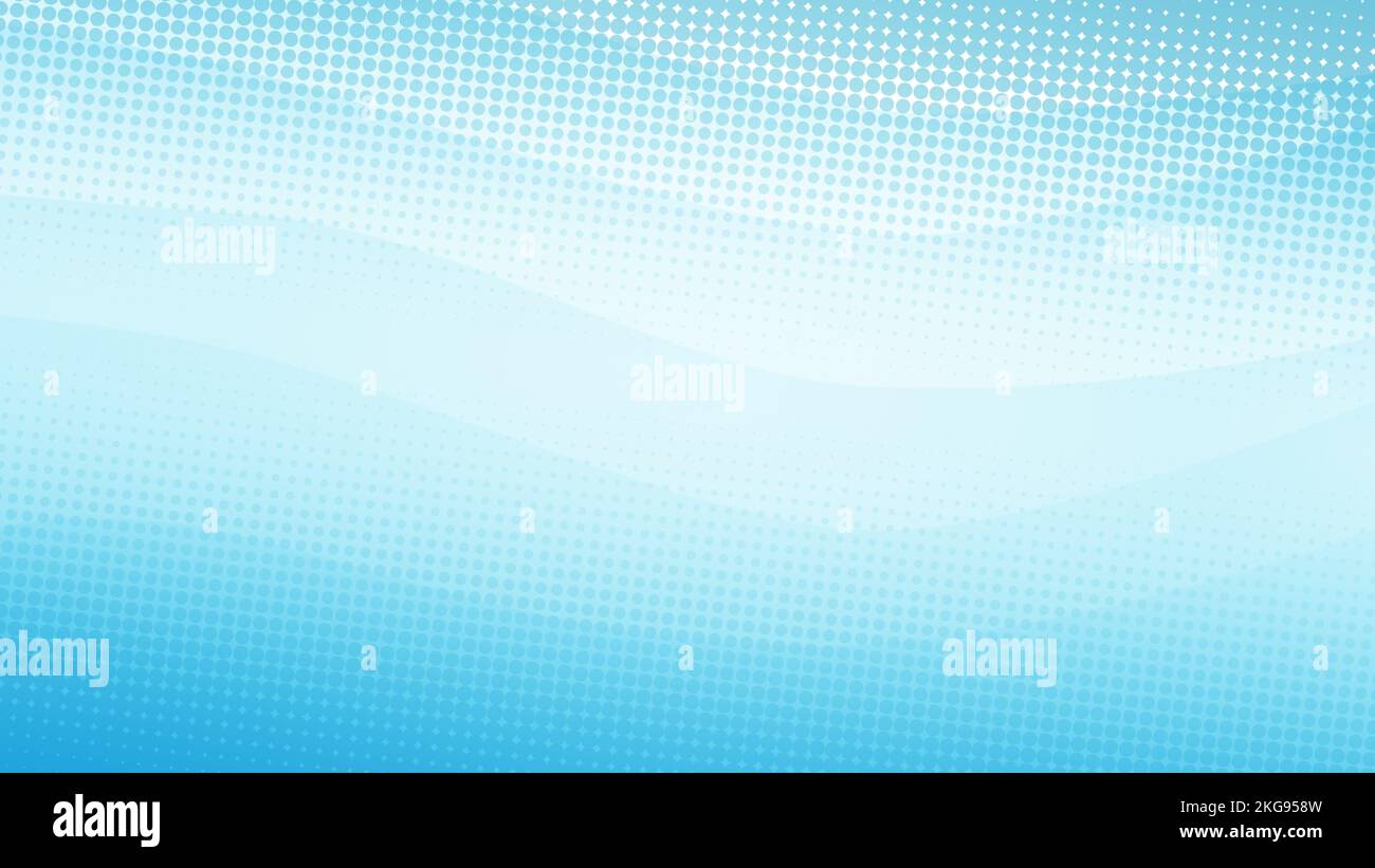 Arrière-plan abstrait en pointillés turquoise avec vagues diaphane. Illustration du motif demi-ton. Conception pour affiche, bannière, site Web ou modèle. Banque D'Images