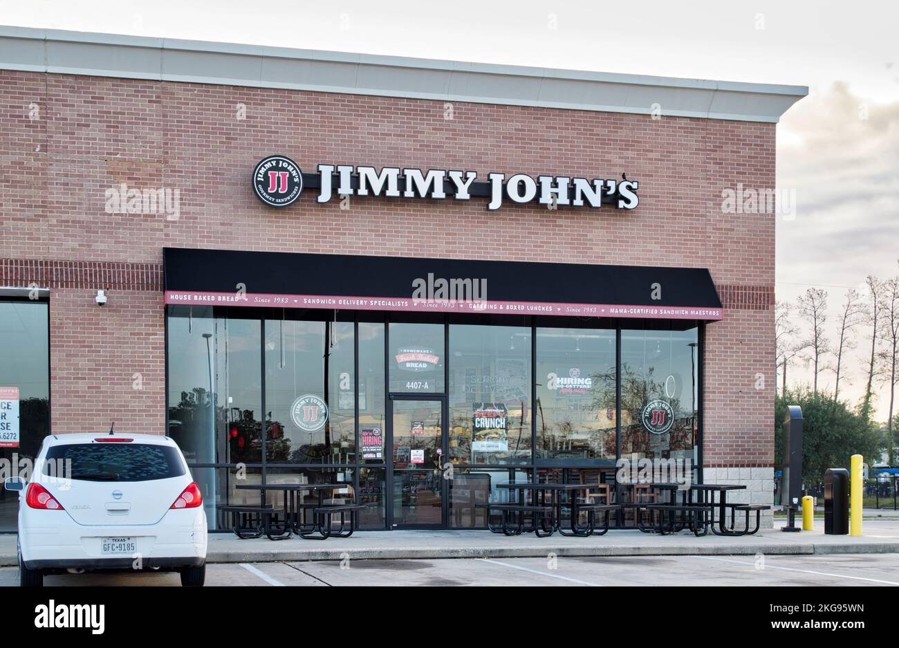 Houston, Texas États-Unis 11-11-2022: Boutique Jimmy Johns à Houston, TX. Chaîne de restauration rapide américaine sandwich, fondée en 1983. Banque D'Images