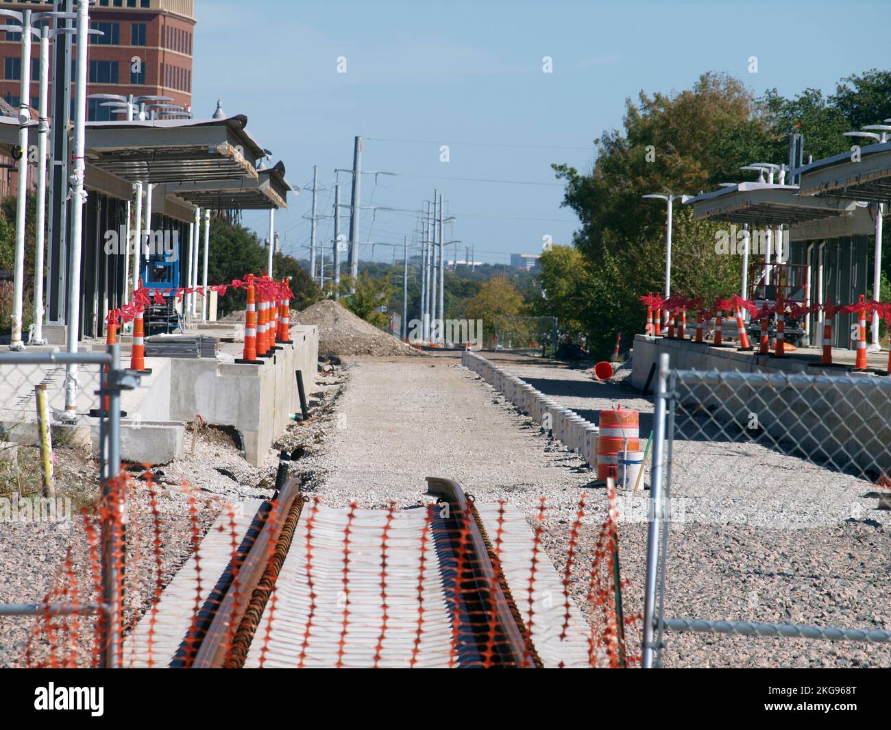 Des choses intéressantes à deux stations Silverline en construction Banque D'Images