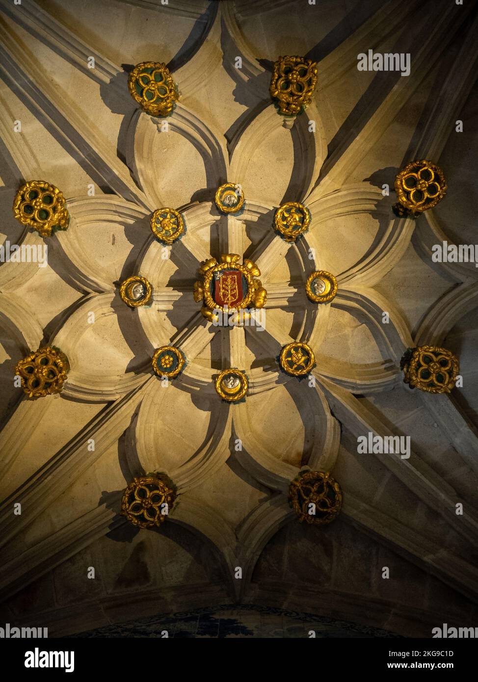 Voûte côtelée de la chapelle de Coimbra, Braga Banque D'Images