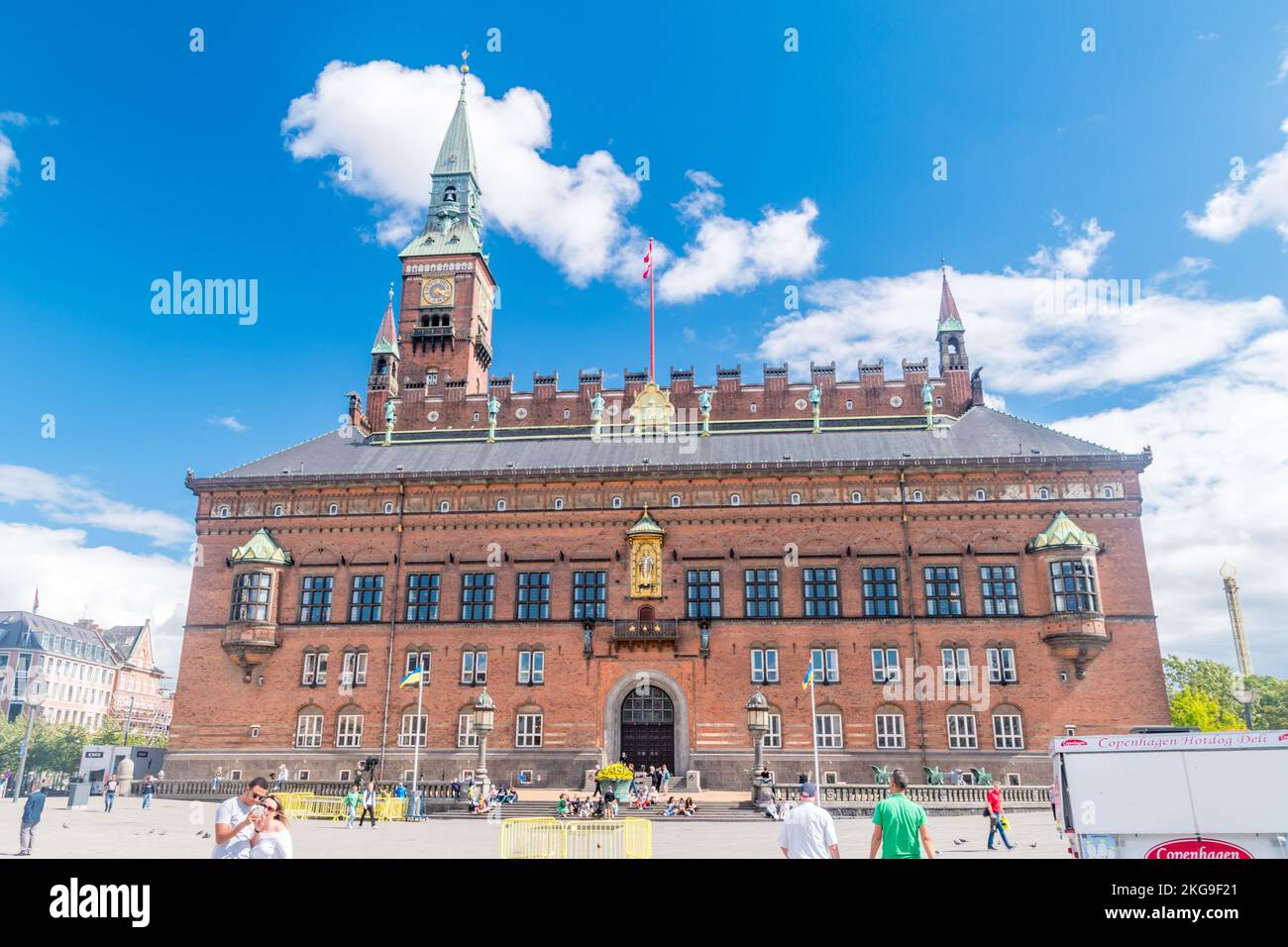 Copenhague, Danemark - 26 juillet 2022 : l'hôtel de ville de Copenhague (en danois : Kobenhavns Radhus) est le siège du Conseil municipal de Copenhague. Banque D'Images