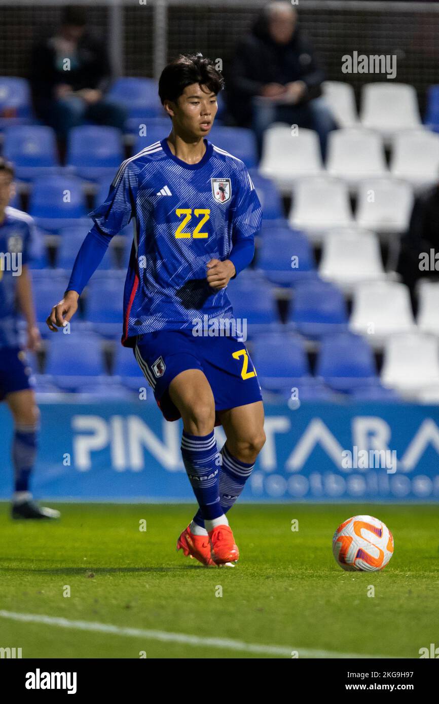 TAKAI KOTA, FRANCE U20 vs JAPON U20, hommes, match amical, Wek de football, Pinatar Arena football Center. Espagne, région de Murcia, San Pedro del Pinatar Banque D'Images