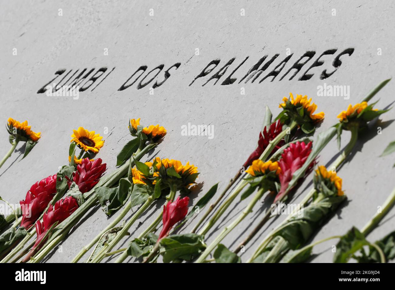 Monument de la statue de Zumbi dos Palmares à la Journée brésilienne de sensibilisation aux Noirs Banque D'Images