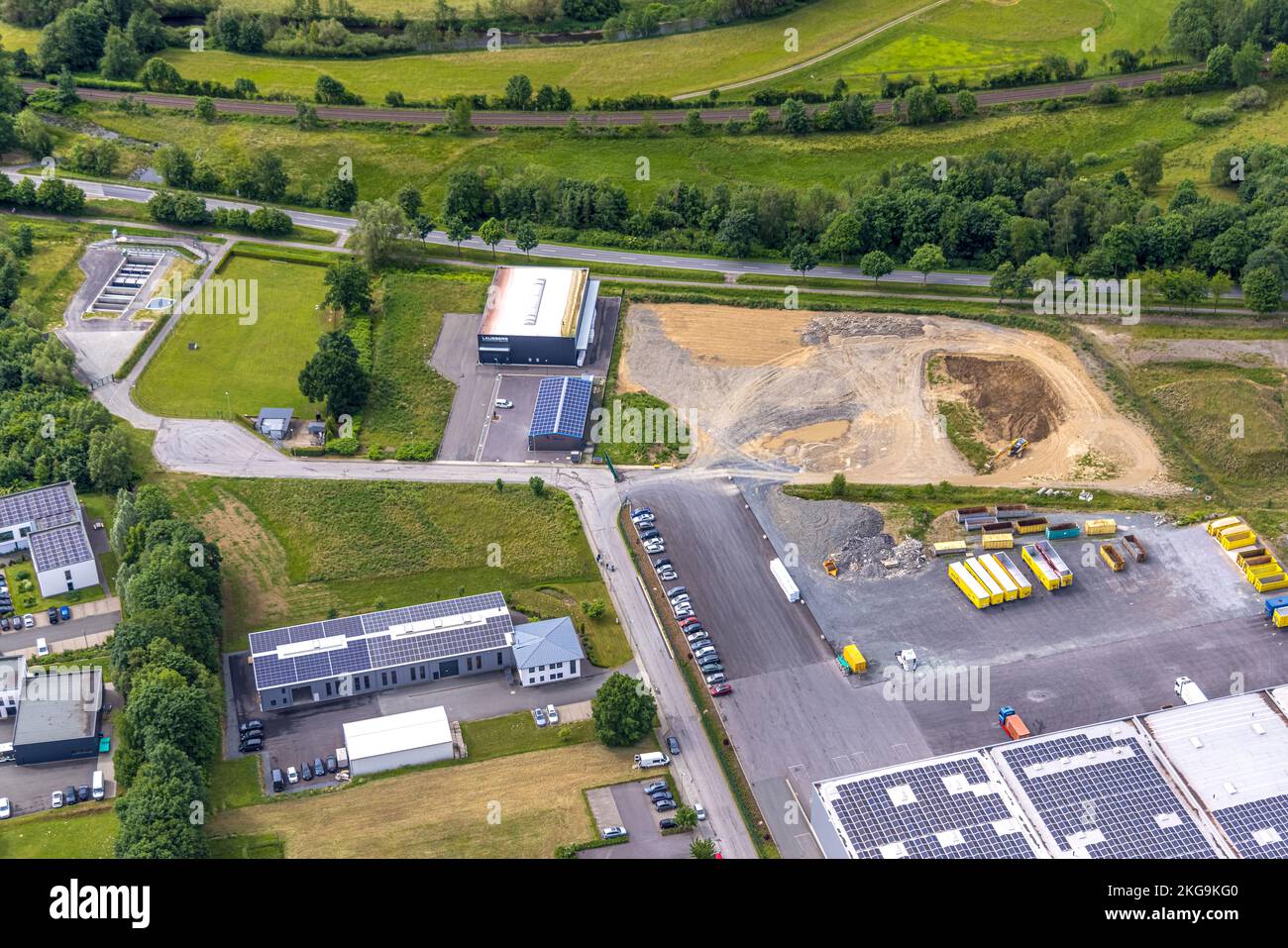 Chantier de construction au parc industriel am heerweg Banque de