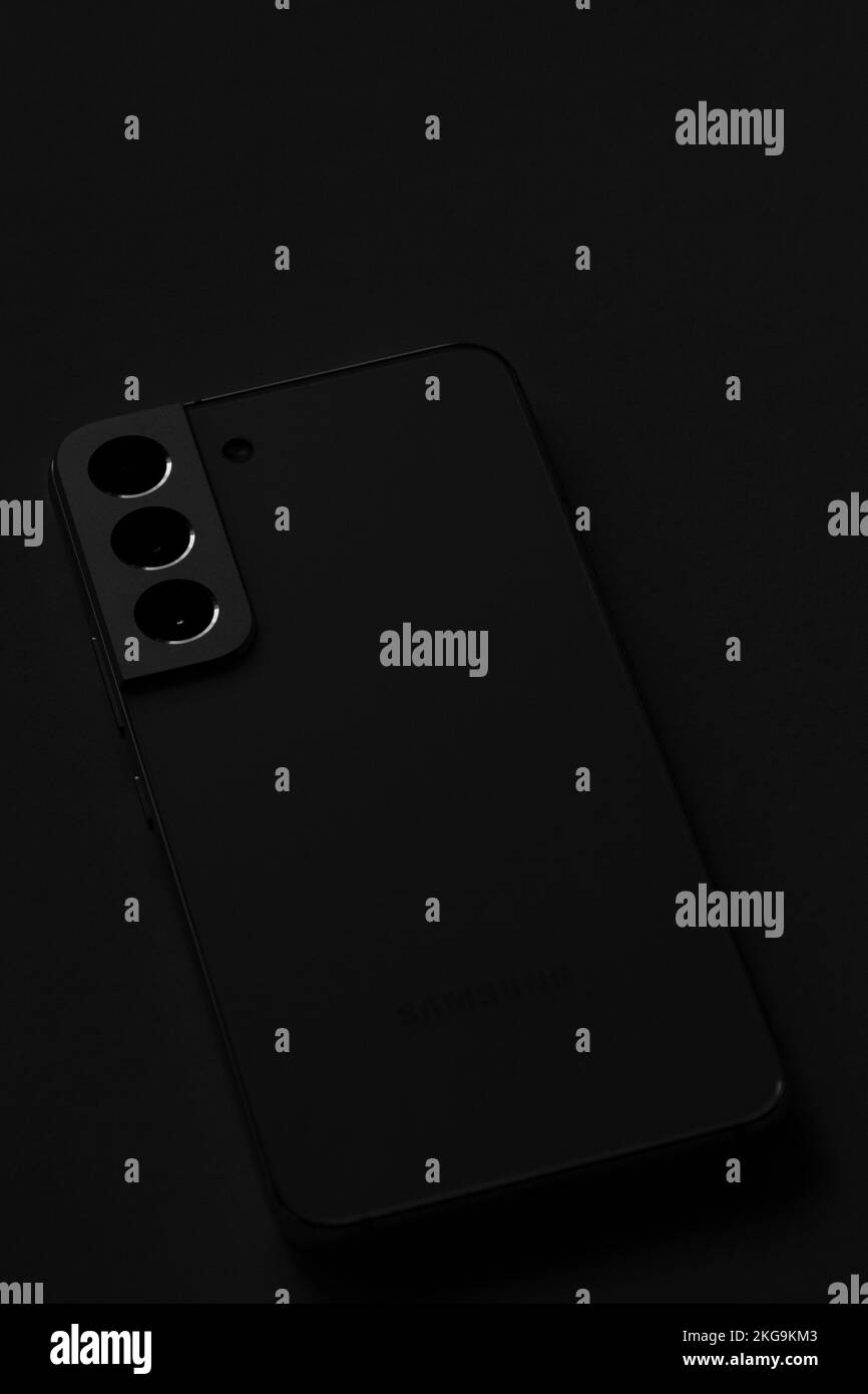 Moscou Russie - 2022 3 octobre : le nouveau Galaxy Samsung Galaxy série S22. Banque D'Images