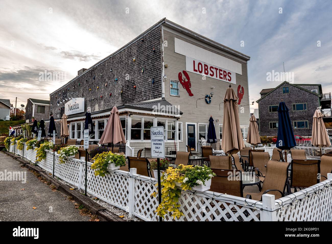 Un petit restaurant de homard dans une petite ville côtière du Maine, Etats-Unis Banque D'Images