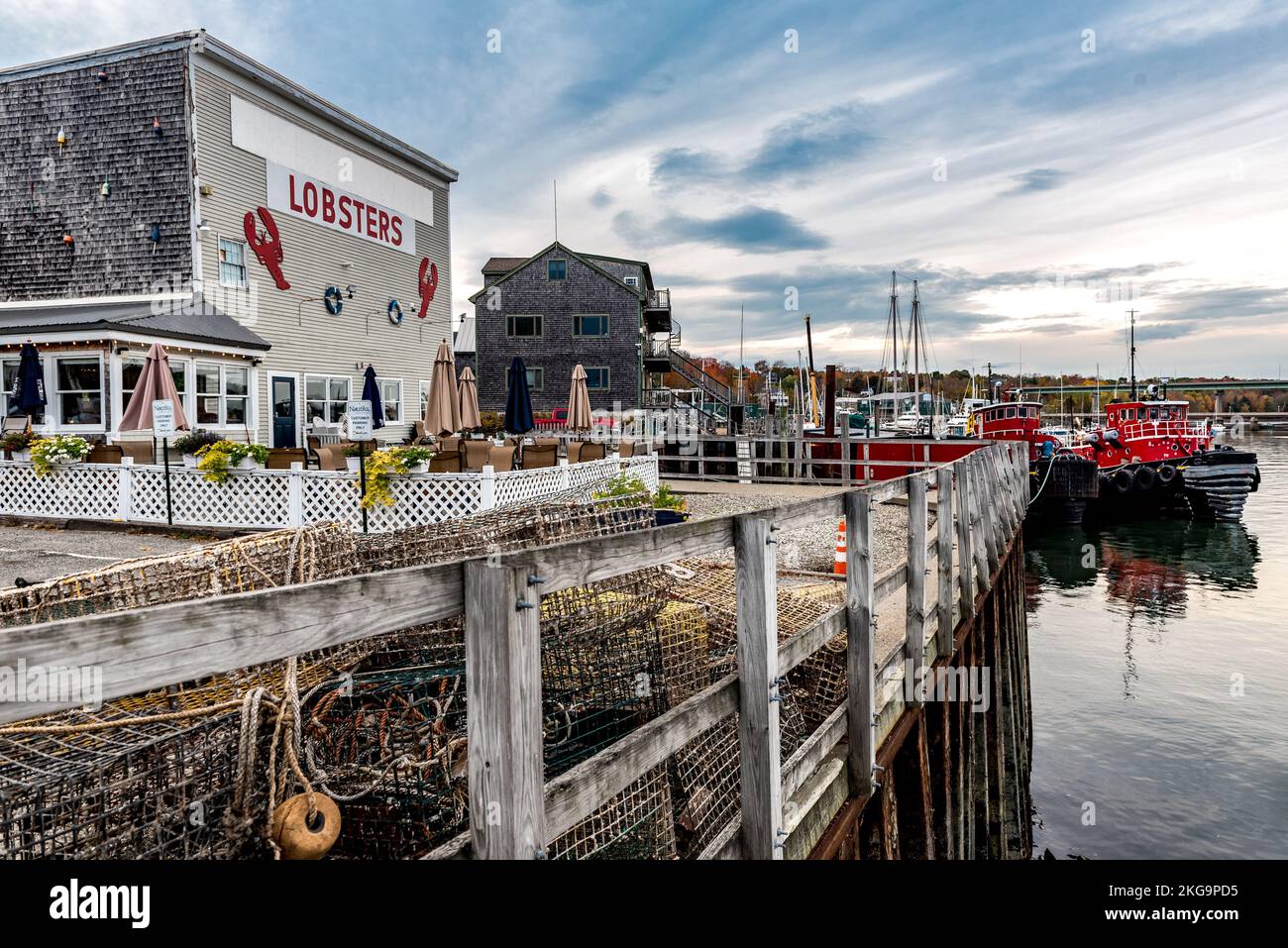 Un petit restaurant de homard dans une petite ville côtière du Maine, Etats-Unis Banque D'Images