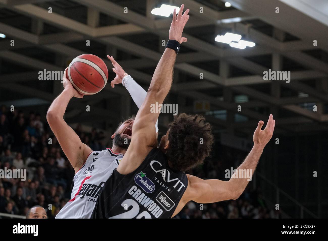 Championnat italien de basket-ball A1 - Dolomiti Energia Trentin VS Virtus Segafredo Bologna. 20th novembre 2022, Trento, Italie Banque D'Images