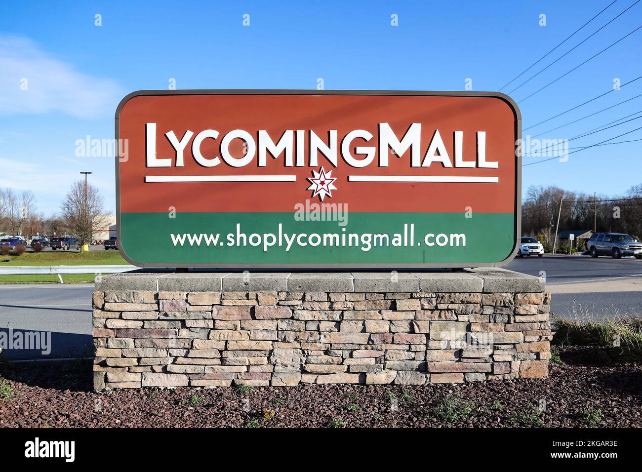 Muncy, États-Unis. 21st novembre 2022. Un panneau est visible à l'entrée du Lycoming Mall de Muncy. La saison de magasinage des fêtes de Noël aux États-Unis commence traditionnellement après Thanksgiving. Crédit : SOPA Images Limited/Alamy Live News Banque D'Images