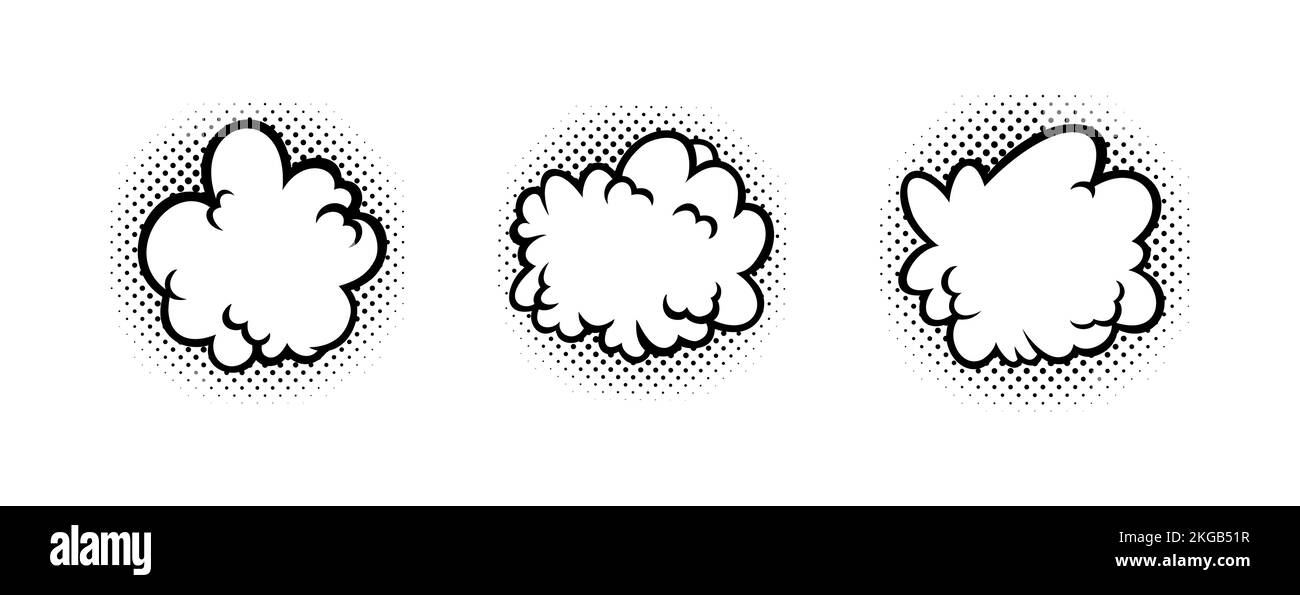 Bulles de la bande dessinée. Bulles de bande dessinée vierges pour le texte. Illustration vectorielle isolée sur fond blanc Illustration de Vecteur