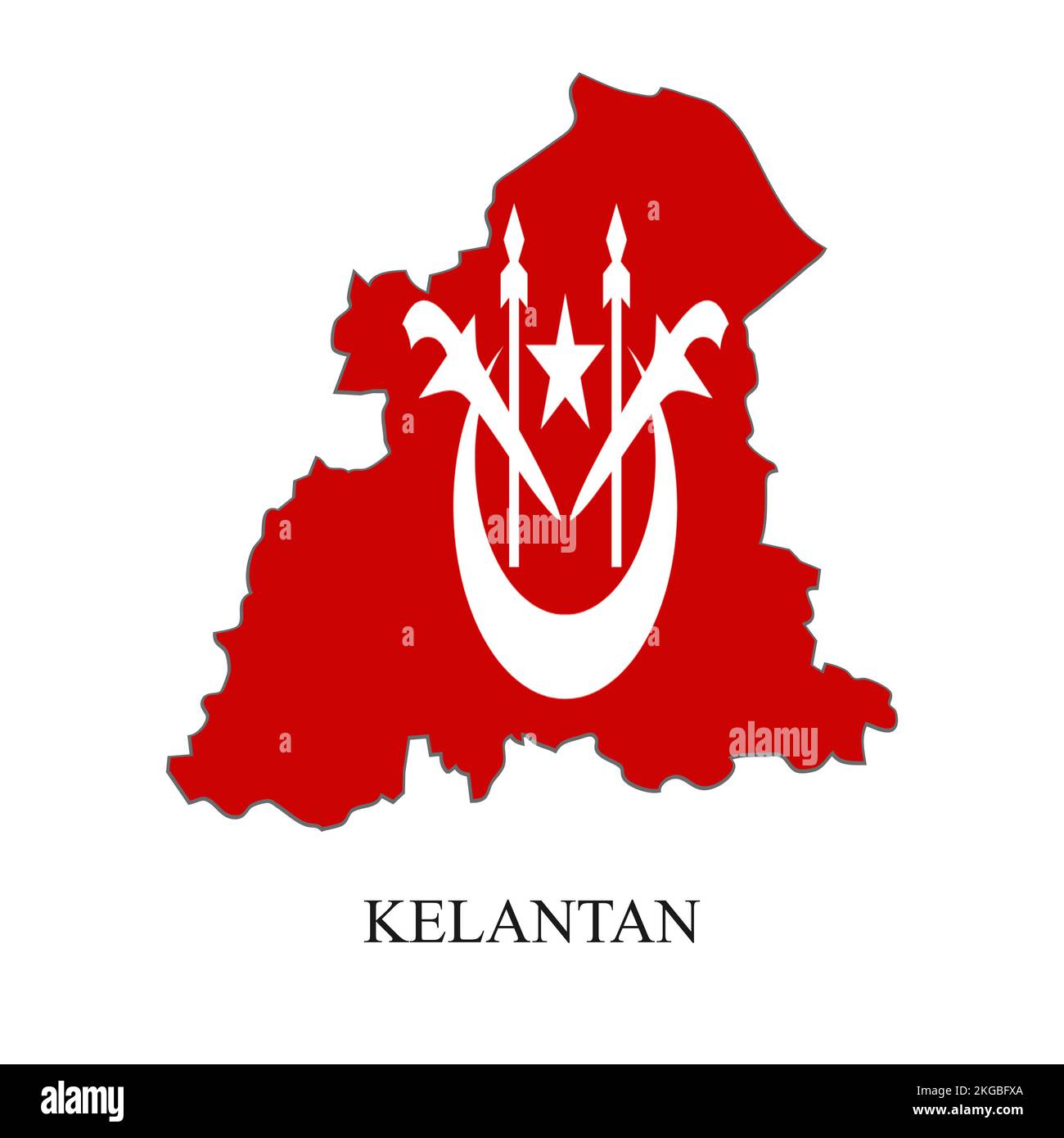 Illustration du vecteur de carte Kelantan. Ville malaisienne. Etat en Malaisie Illustration de Vecteur