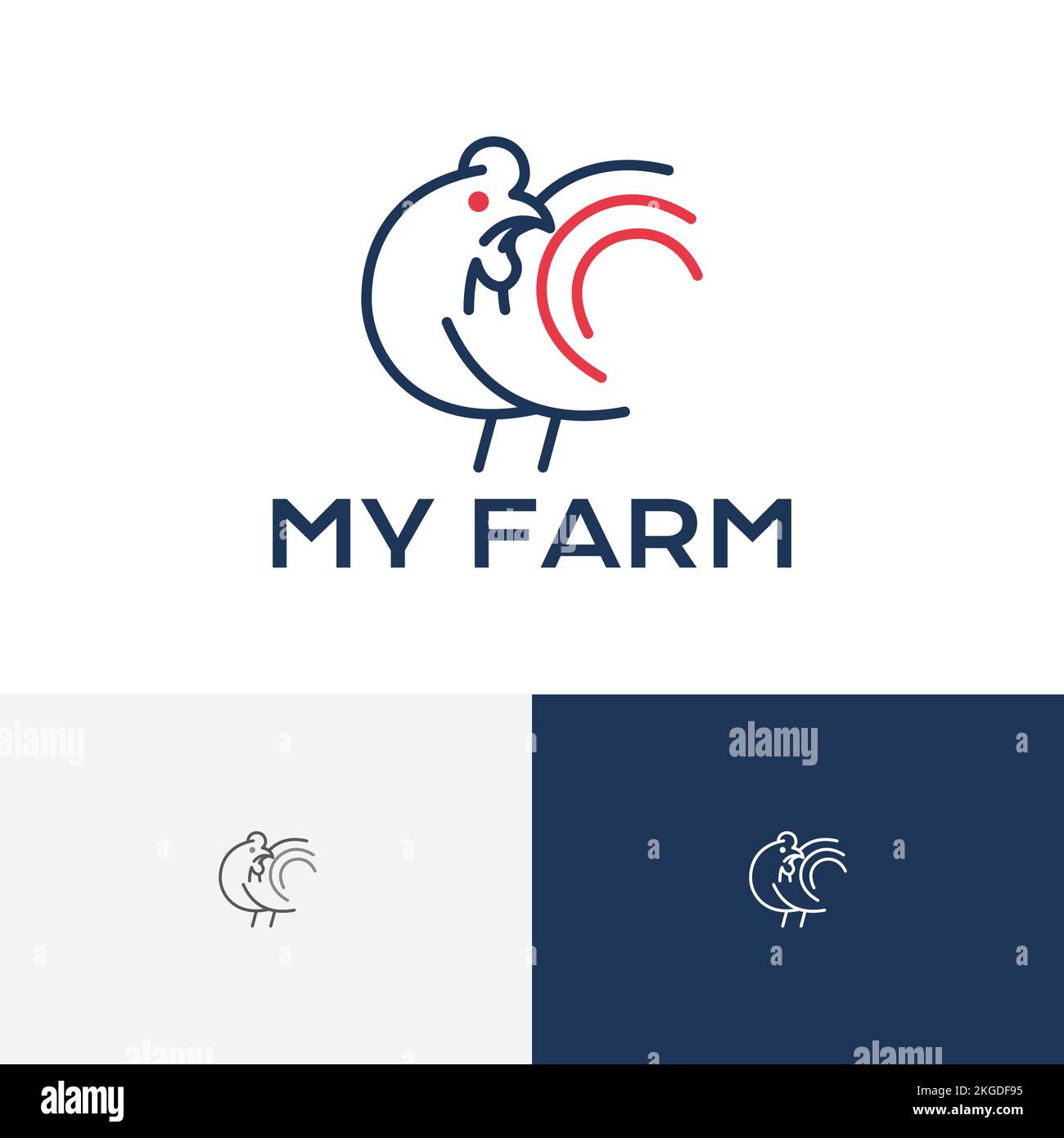 Poulet coq Hen volaille Animal Farm logo Illustration de Vecteur